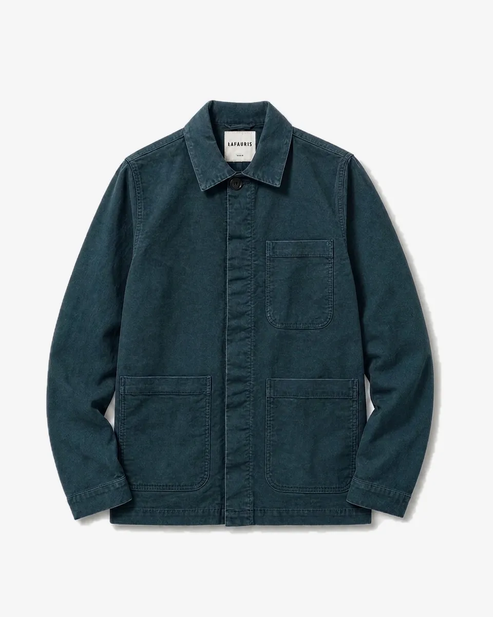Lafaurie Hockney veste bleu canard coton
