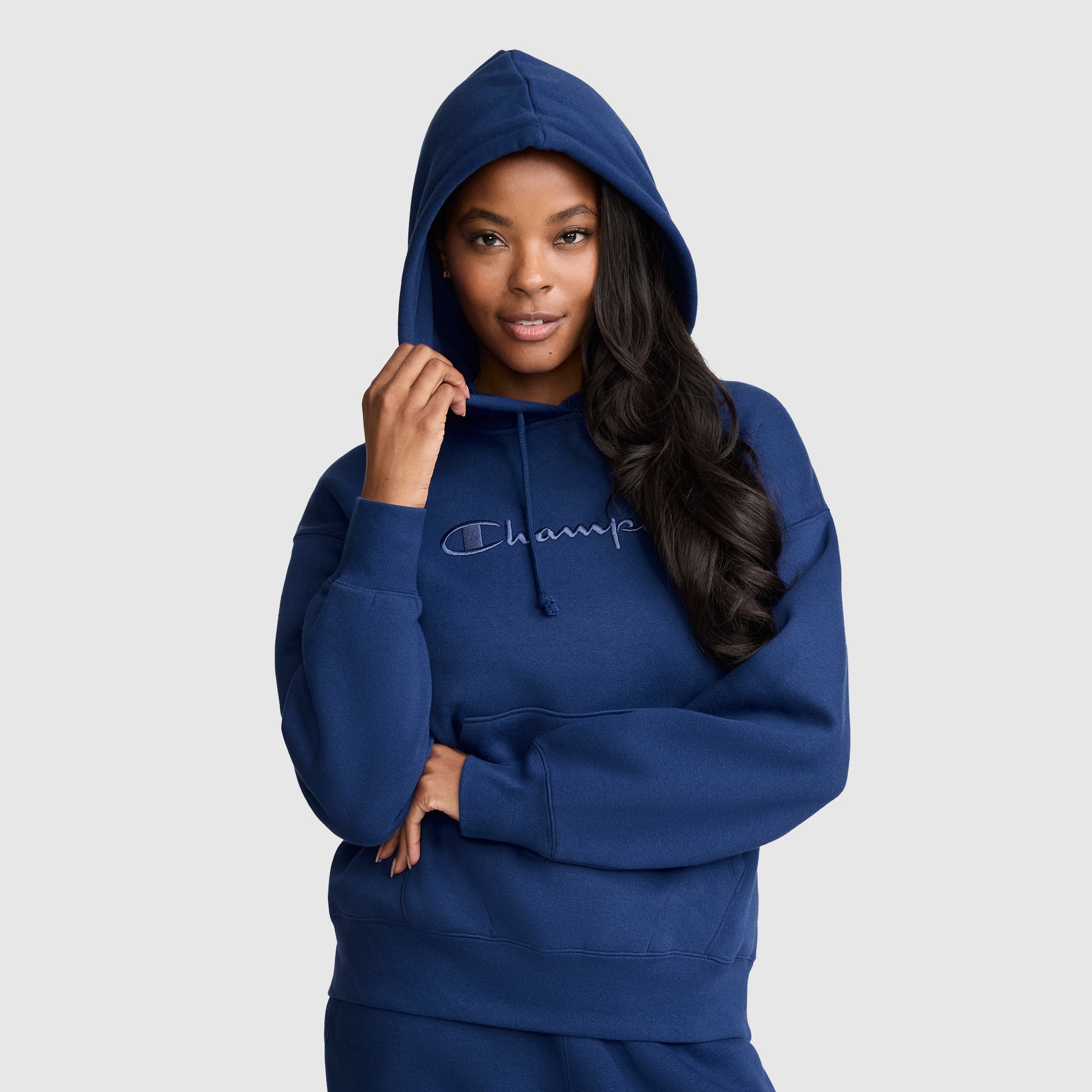 Champion Powerblend Freshman hoodie femme bleu molleton