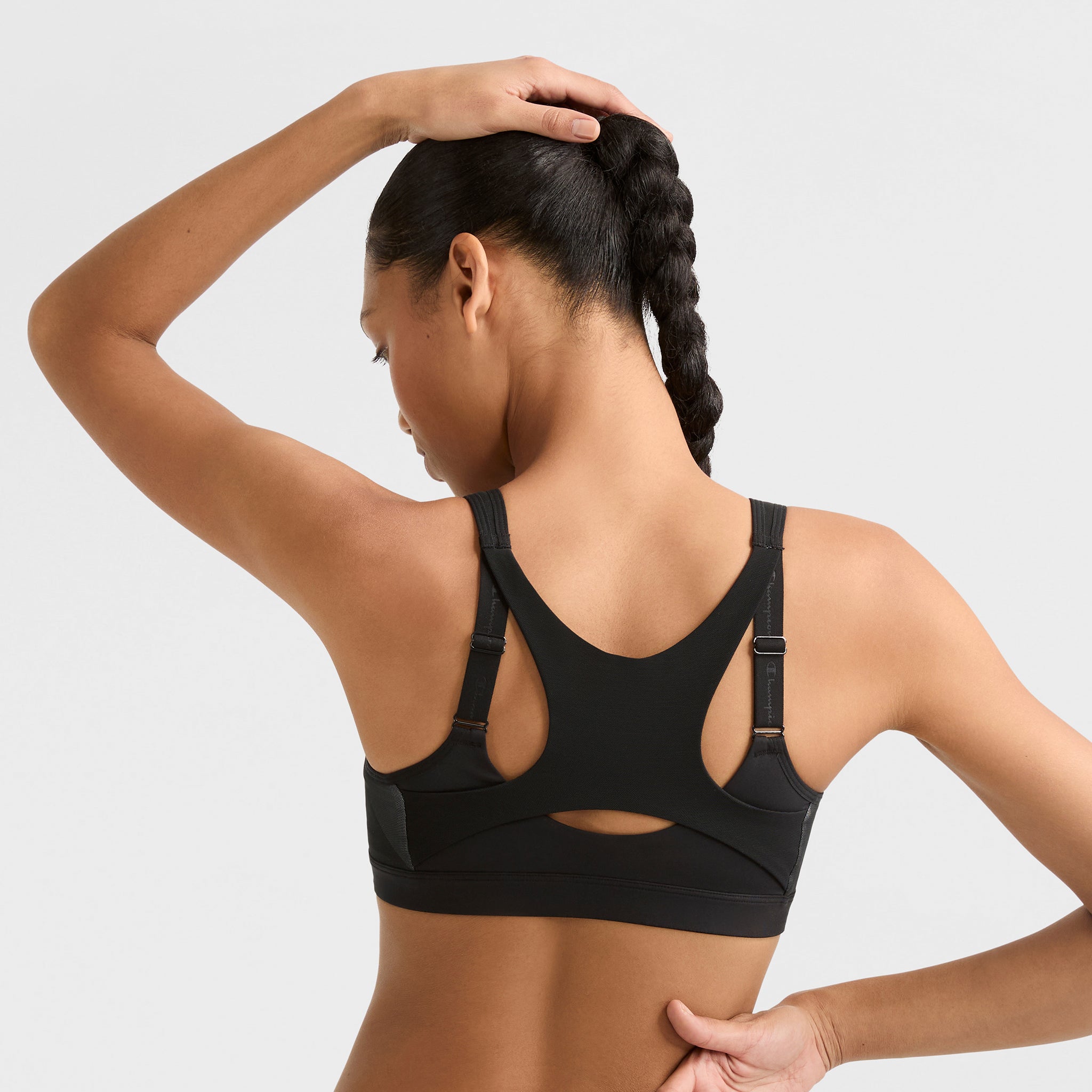 Champion Motion Control Zip Brassière Sport Noir Maintien Fort