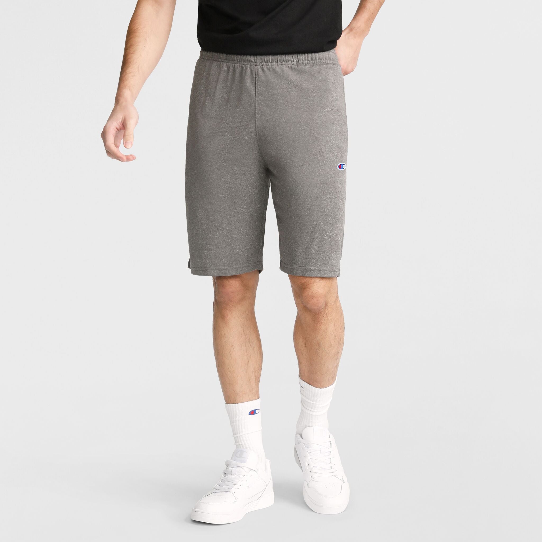 Champion 9" Short coton gris jersey cordon 9 pouces