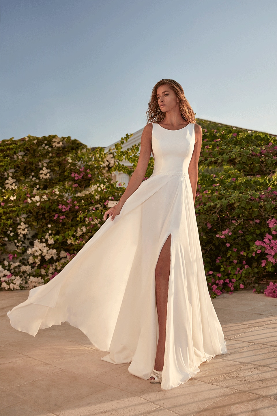 Hervé Paris Vintage Tressin robe de mariée blanche longue
