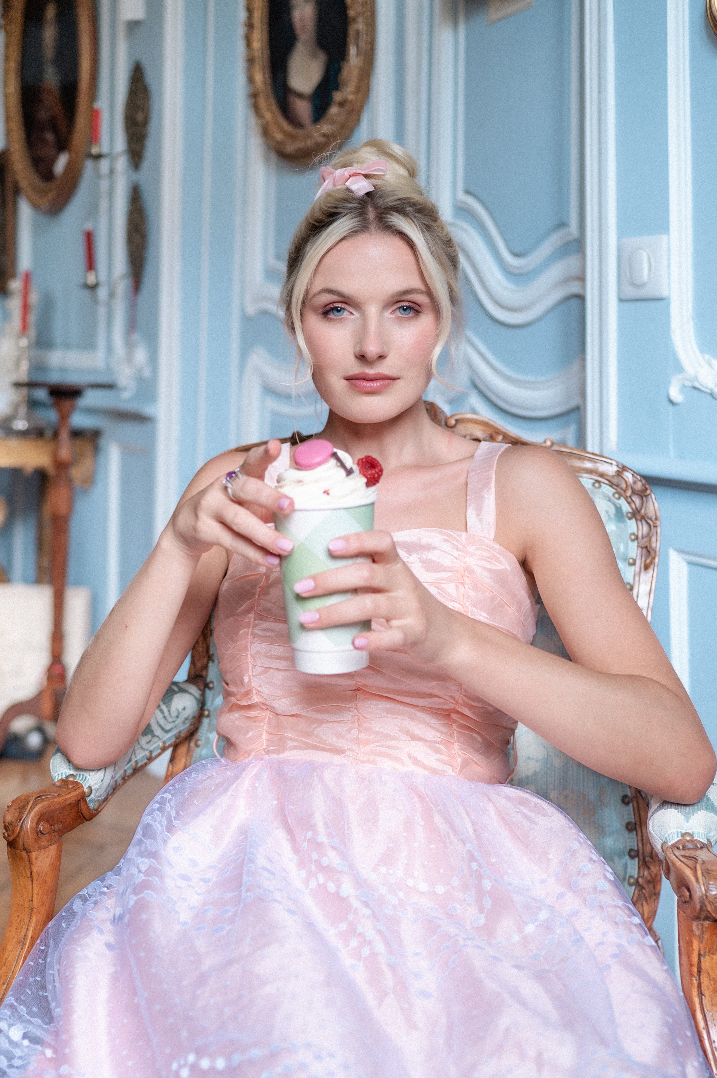 Solène Gisèle La mariée Victoire robe cocktail rose clair 36/38