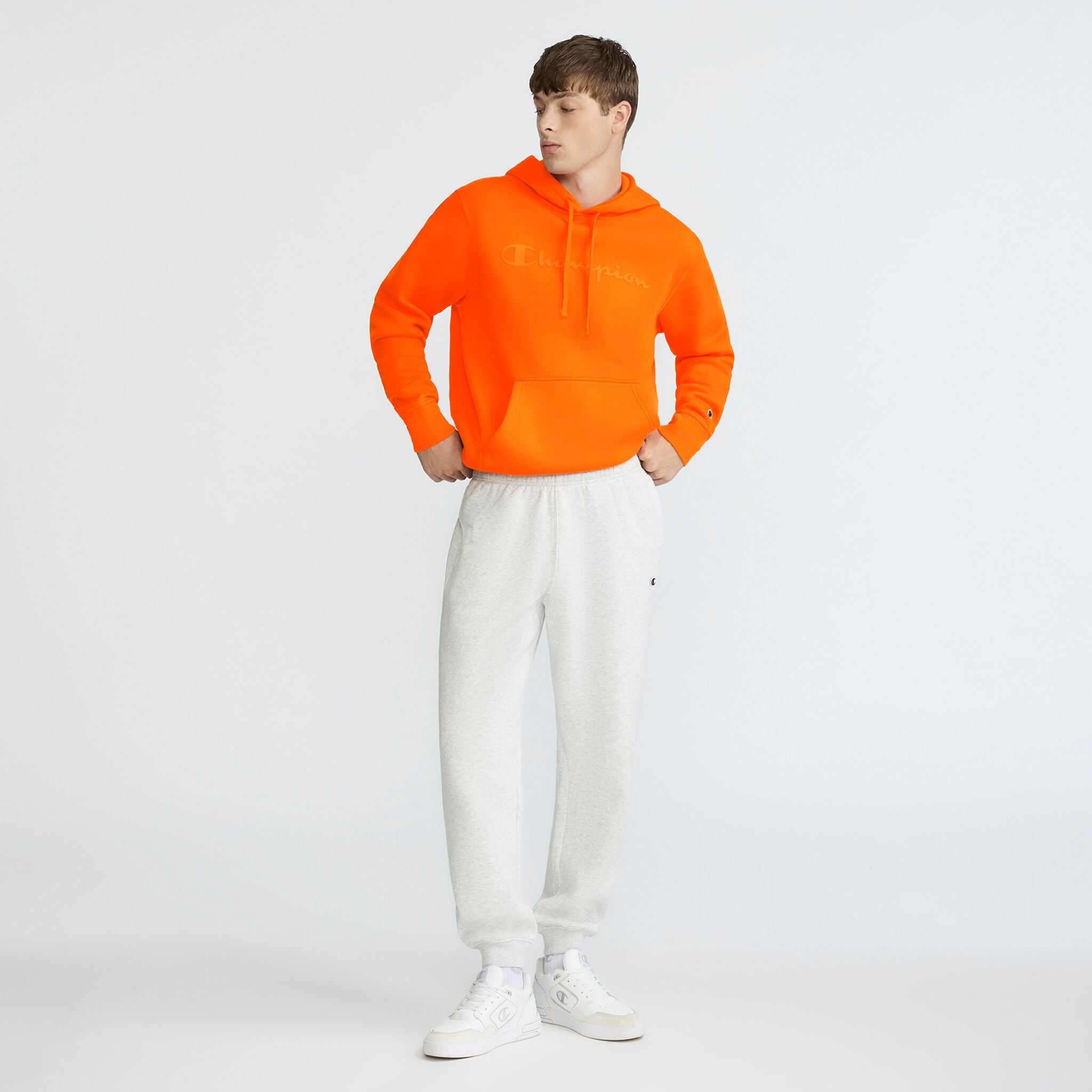 Champion Powerblend Joggers C Logo jogging Platinum Silver