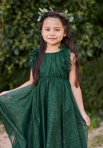 Le Jour de Notre Oui Scarlett robe fille vert sapin