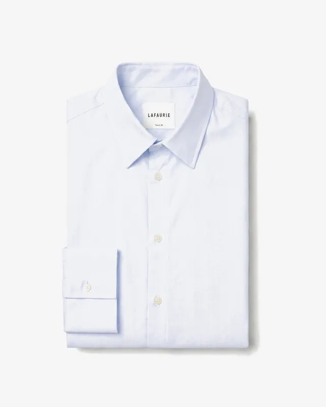 LAFAURIE HARVARD Chemise Homme Blanc Ciel Rayures Droite