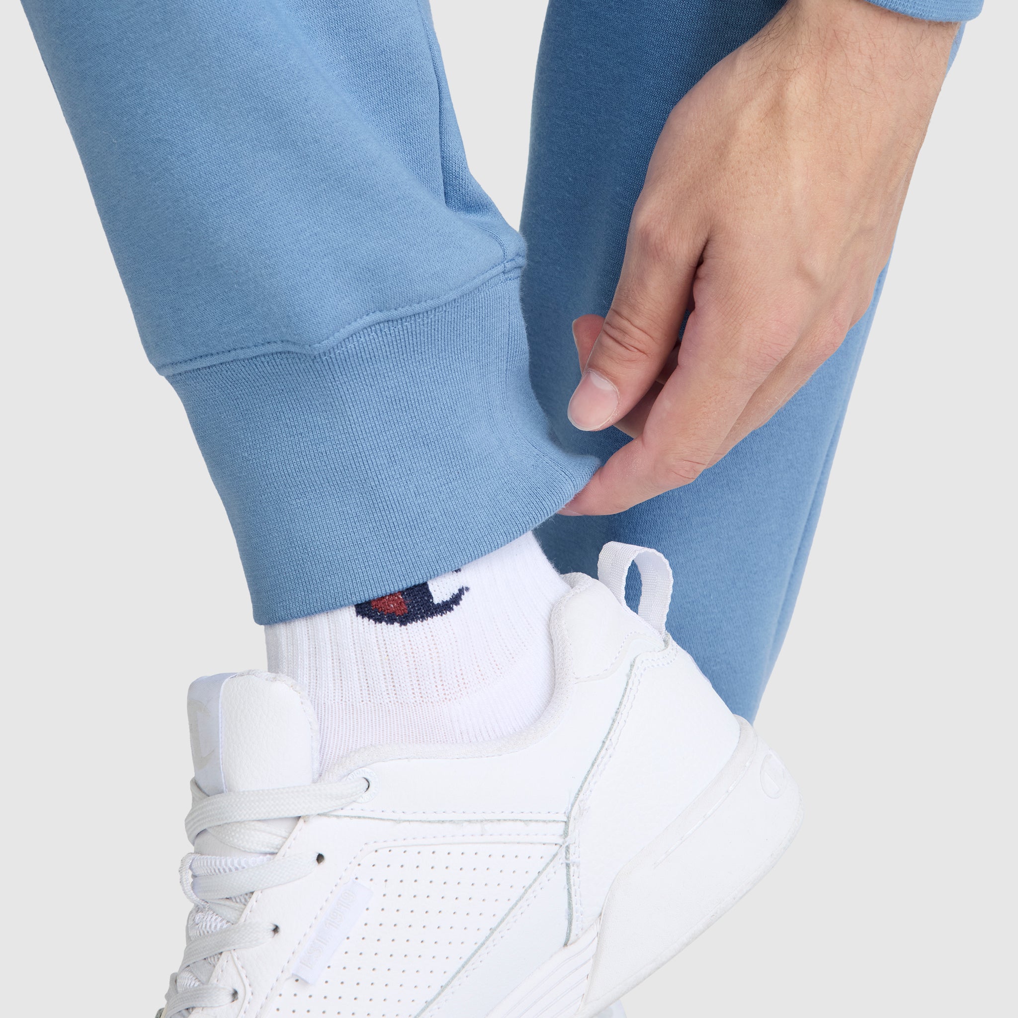 Champion Powerblend Joggers C Logo jogging bleu clair coton
