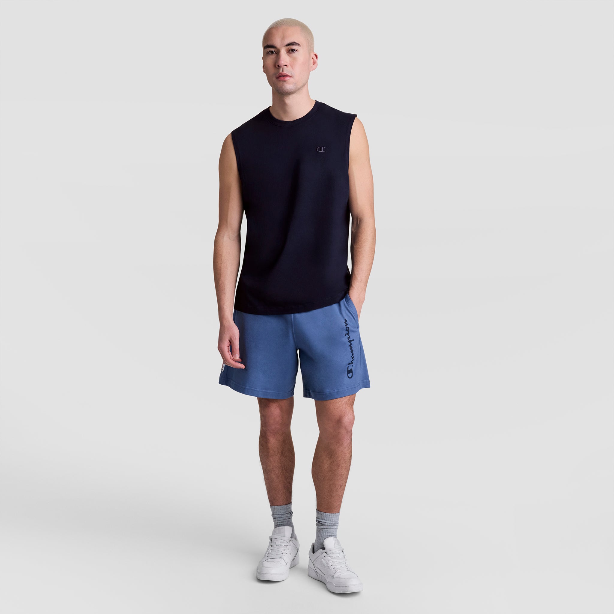 Champion Muscle Tank Débardeur Homme Bleu Marine Coton