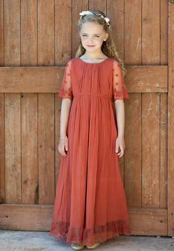 Le Jour de Notre Oui Thelma robe fille terracotta