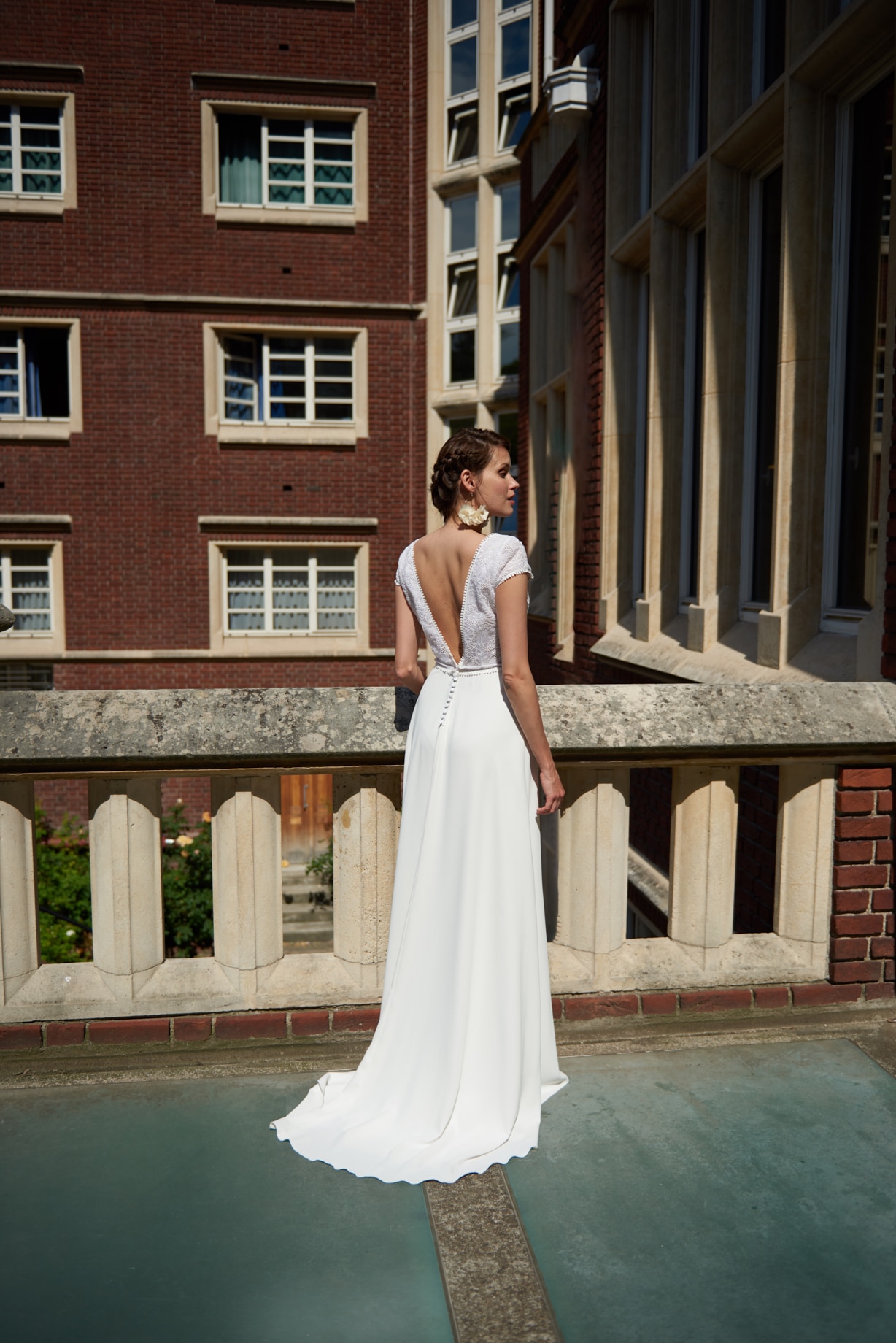 Maison Floret Sur-mesure Hamilton robe organza brodé
