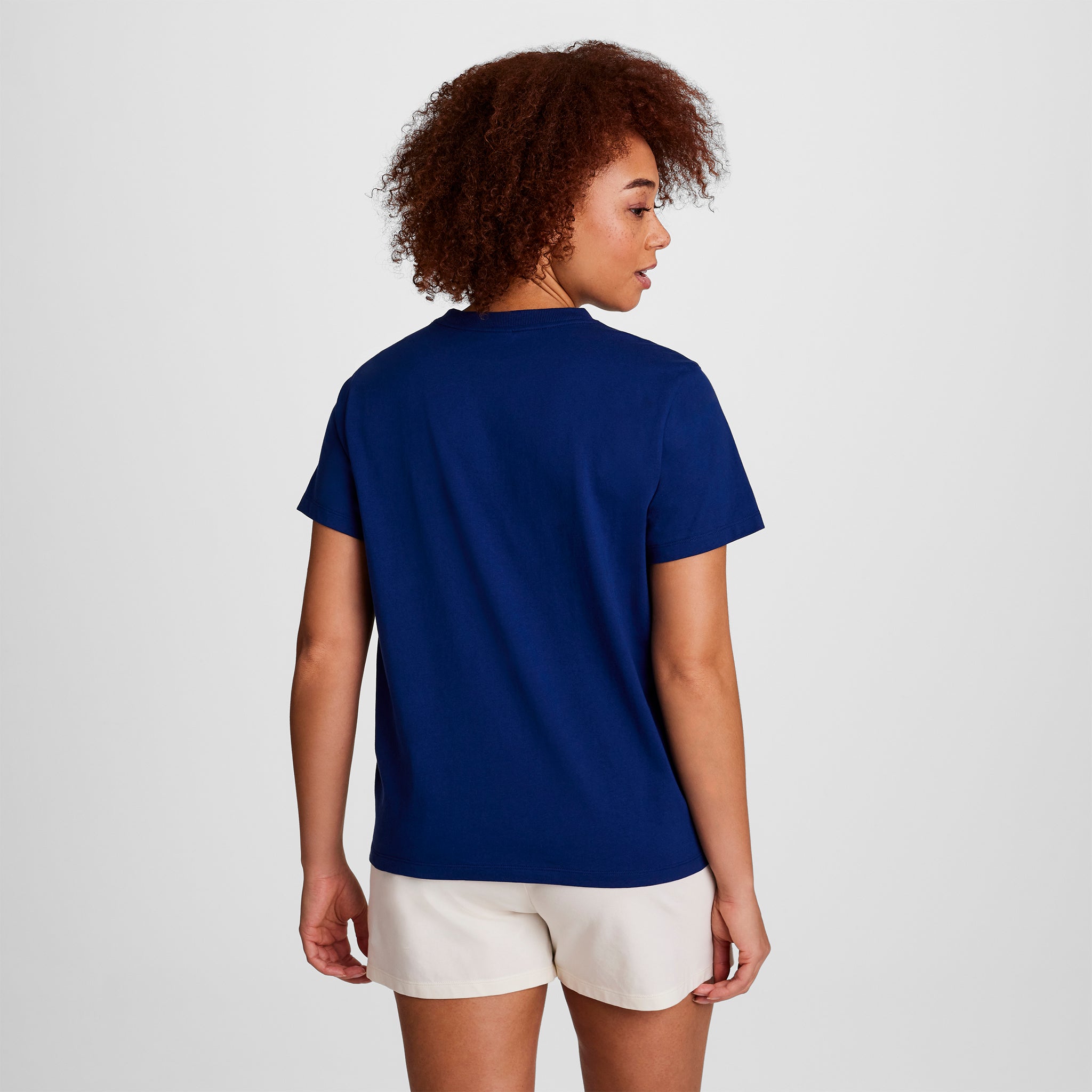 Champion Classic T-Shirt Script Logo t-shirt femme Bleu coton