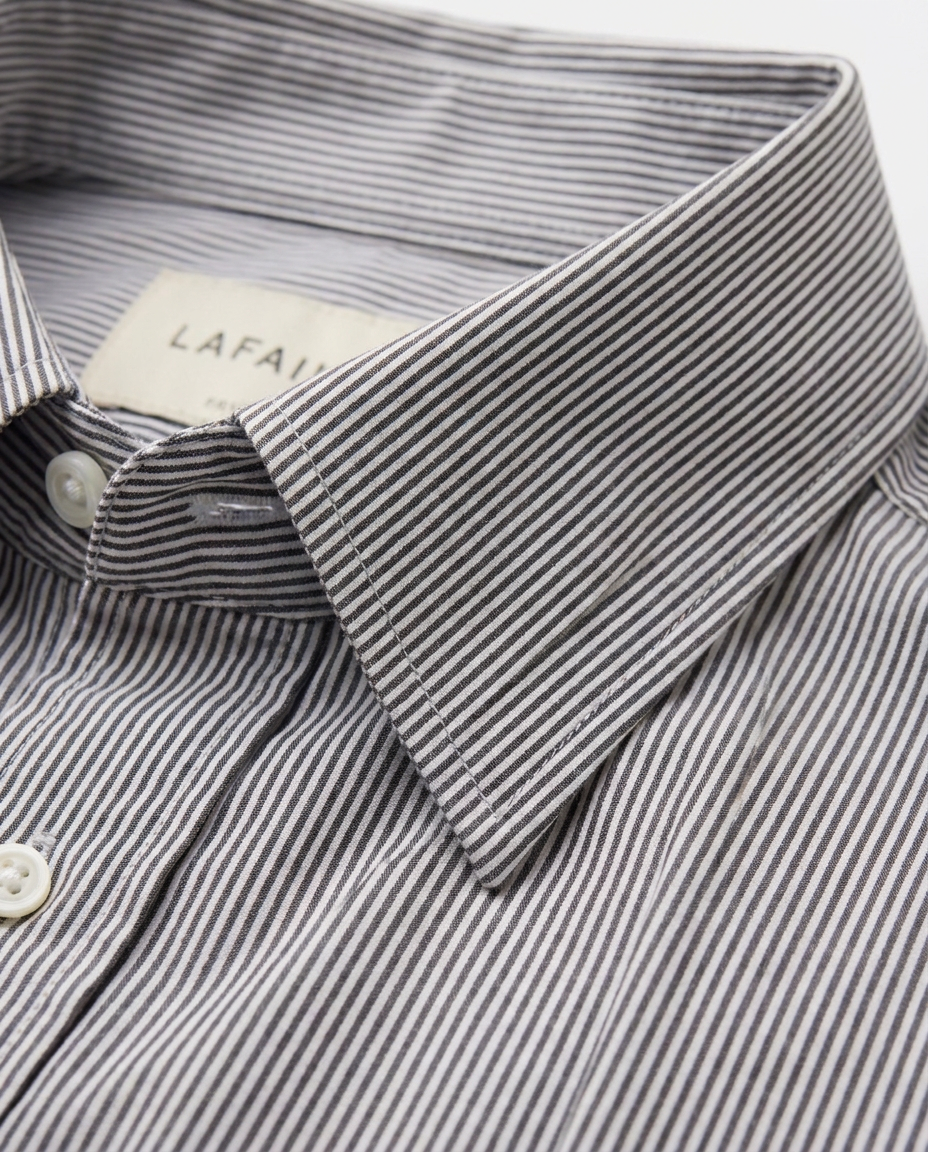 LAFAURIE CHOPIN Gris Blanc chemise rayée coton semi-ajustée