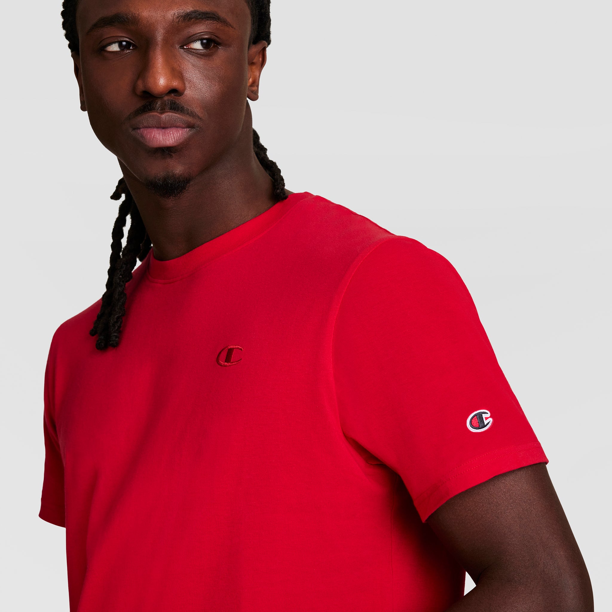 Champion Classic T-Shirt C Logo t-shirt homme Tango Red coton