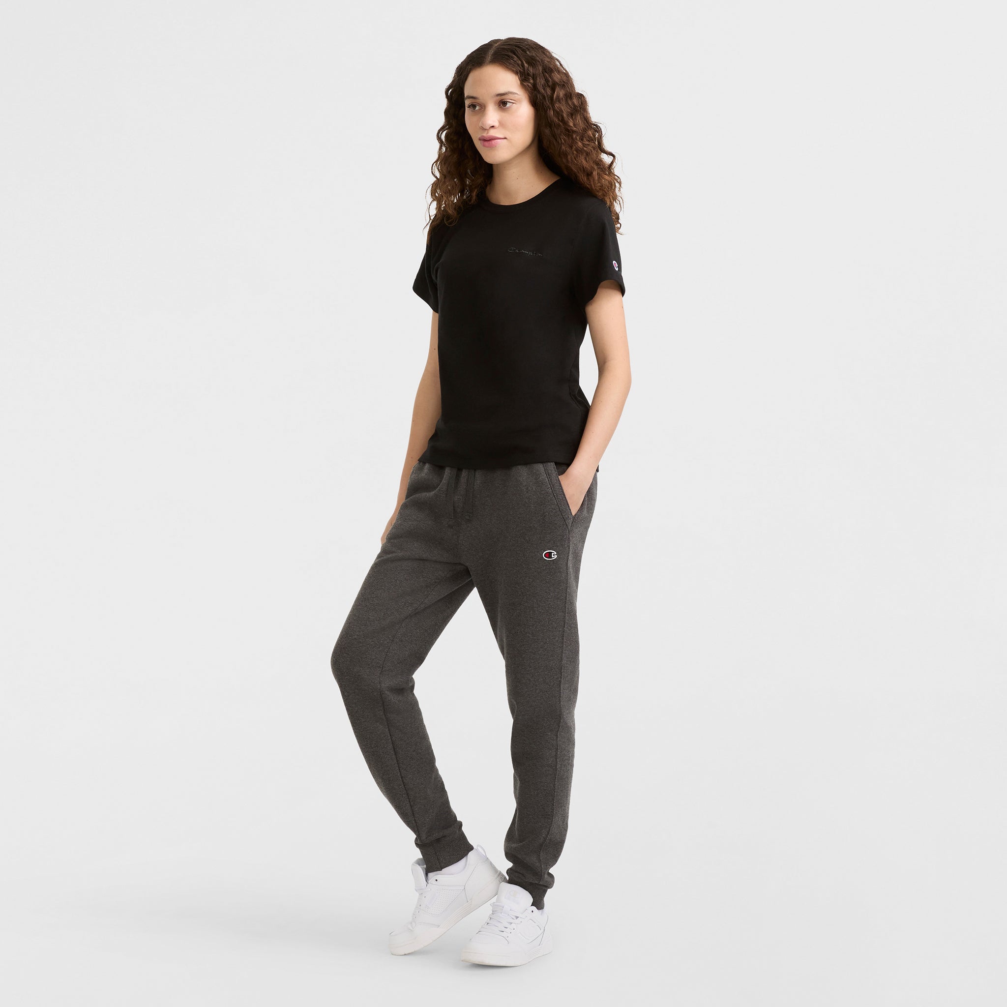 Champion Classic Script T-shirt noir coton col rond