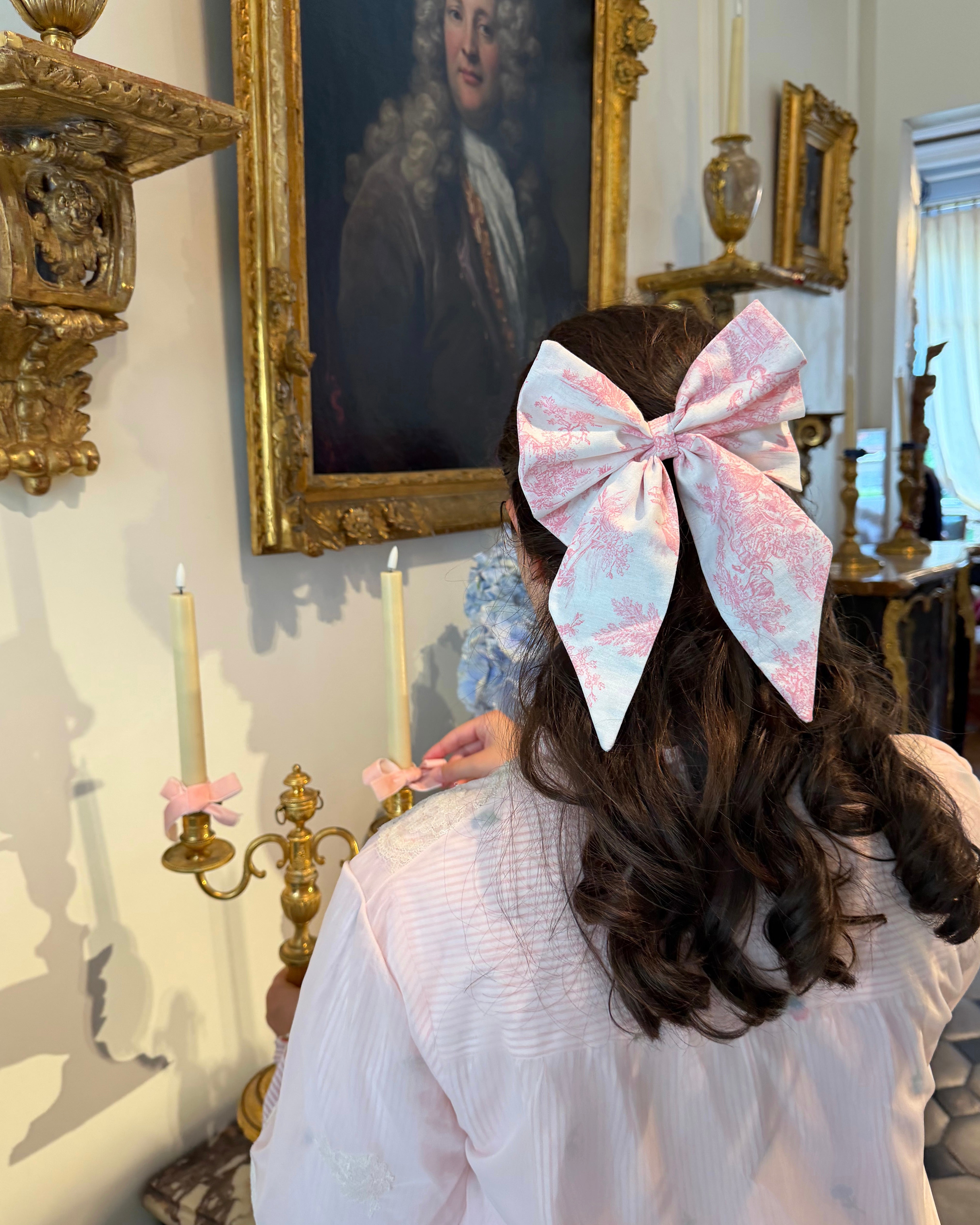 Solène Gisèle Signature Nœud Toile de Jouy Poudré Coton