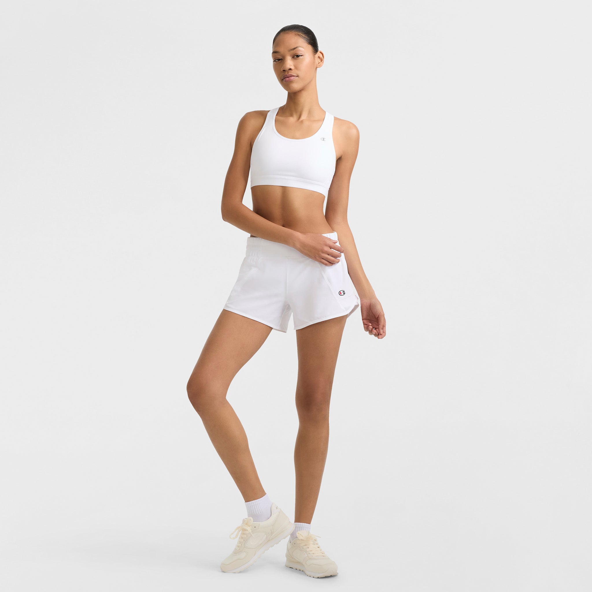 Champion Compression C Logo brassière de sport blanc maintien modéré