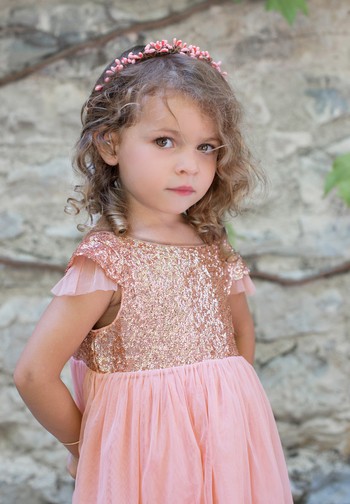 Le Jour de Notre Oui Stella tenue enfant Rose gold fille