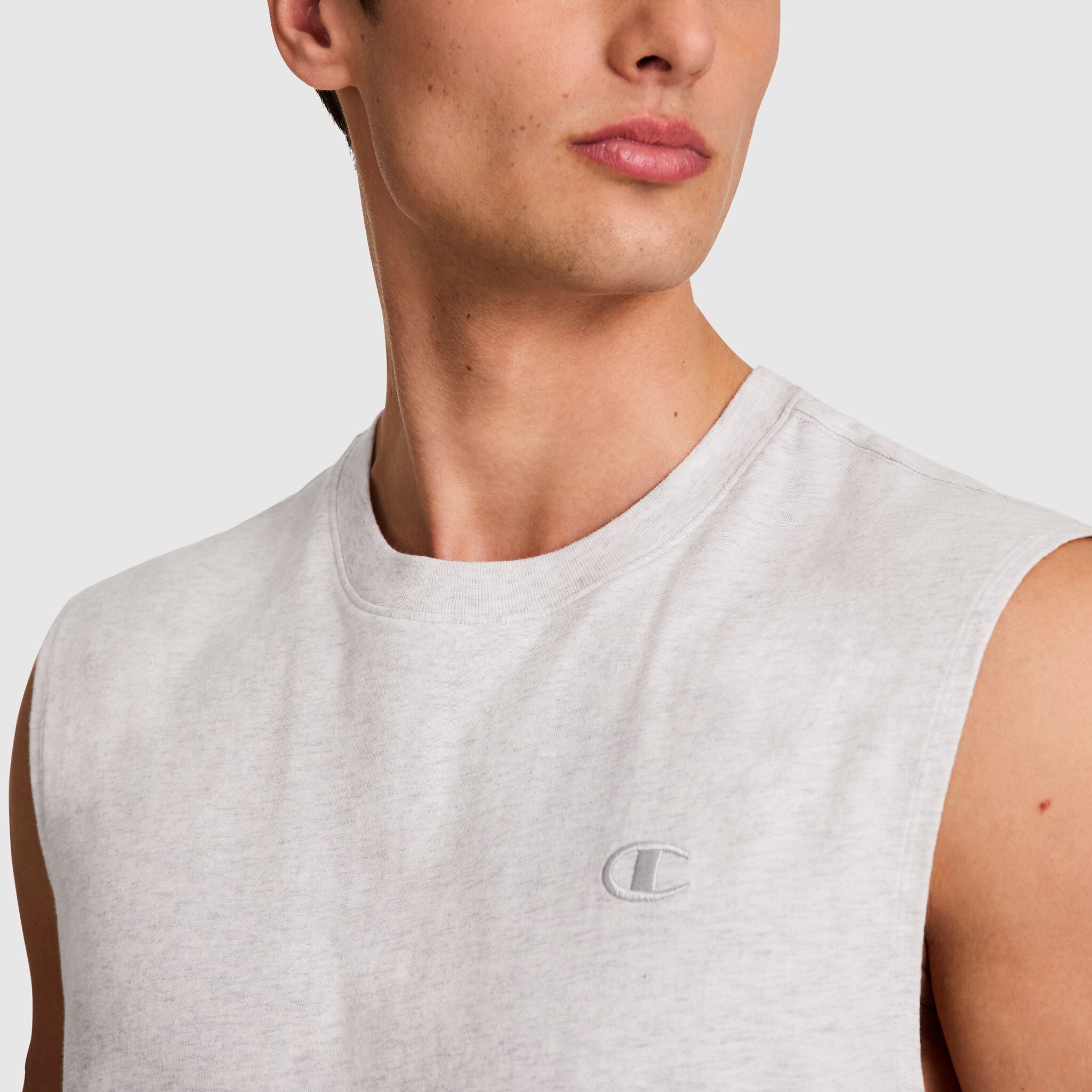 Champion Muscle Tank Débardeur Homme Gris Chiné Coton