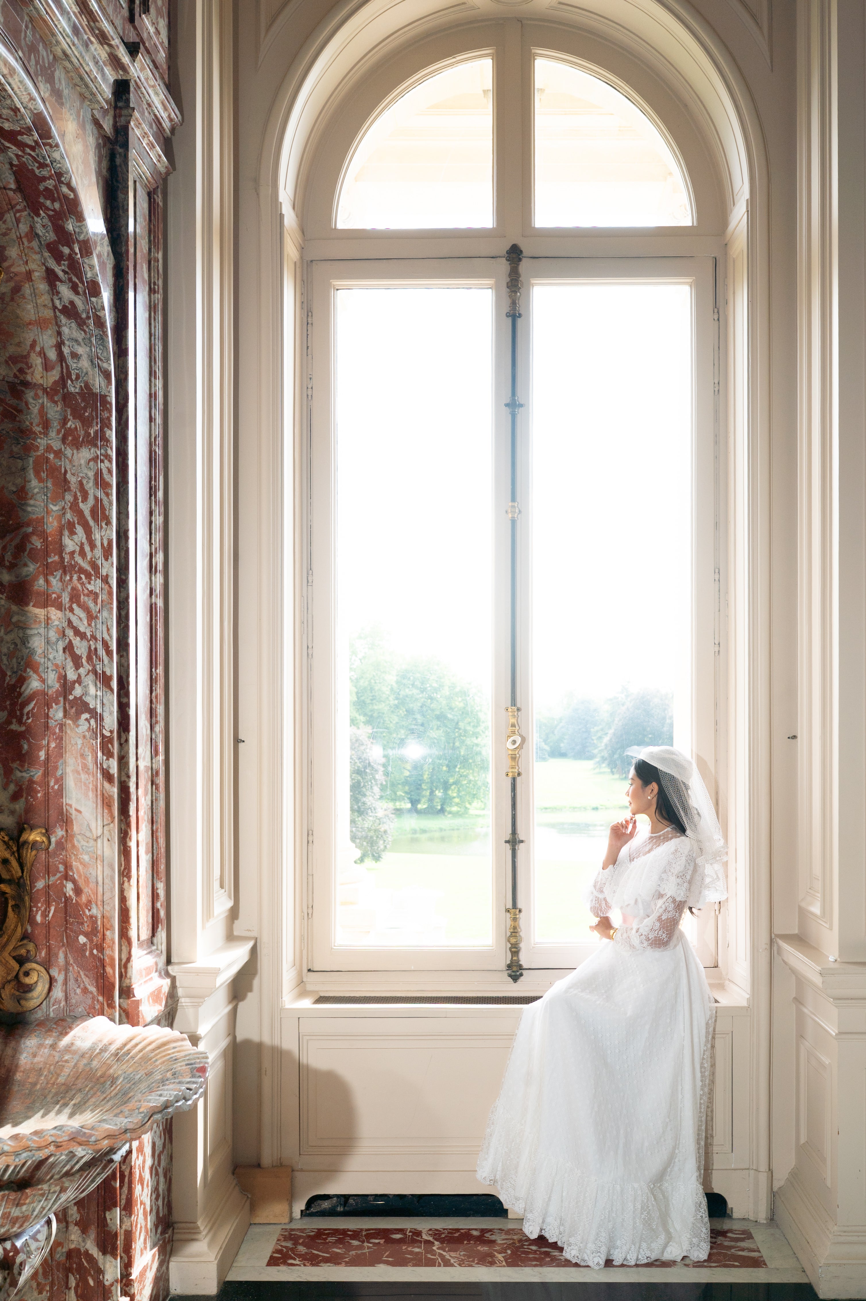 Solène Gisèle La mariée Haydée robe de mariée blanc ruban rose