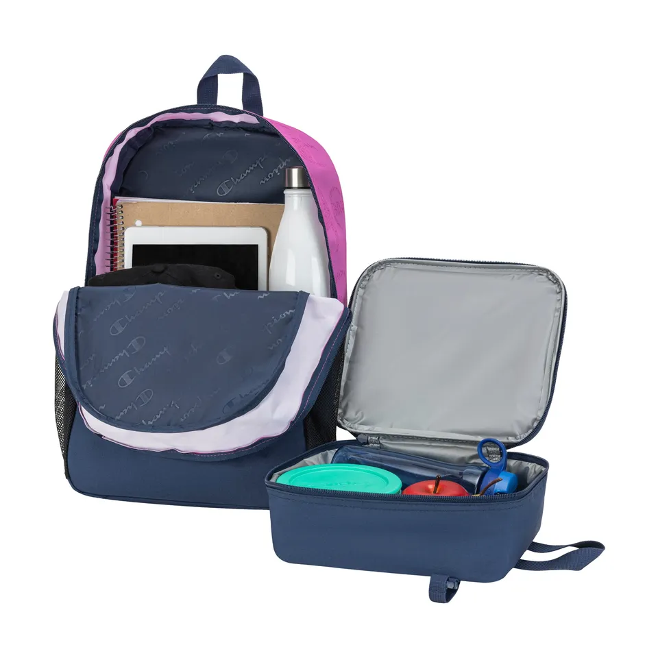 Champion Mode sac à dos + lunch bleu marine rose