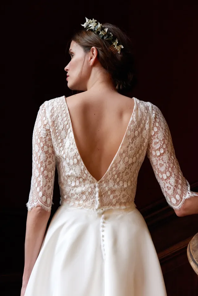 Maison Floret Prêt-à-marier Narcisse top dentelle Calais