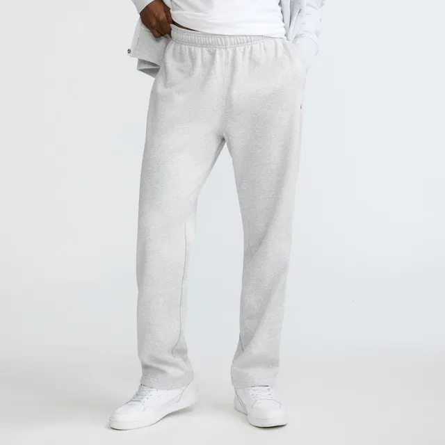 Champion Powerblend Open Hem C Logo sweatpants jogging gris clair molleton