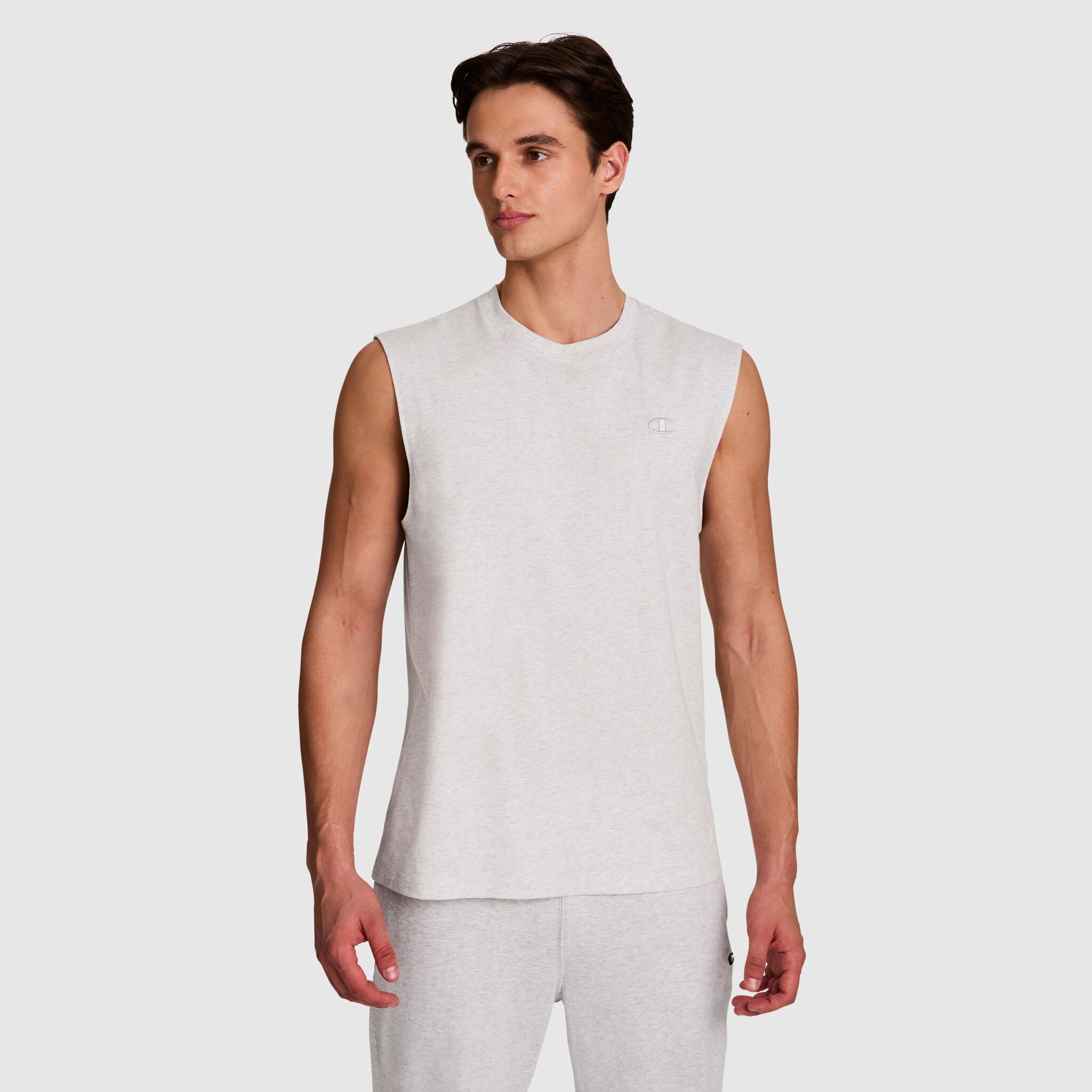 Champion Muscle Tank Débardeur Homme Gris Chiné Coton
