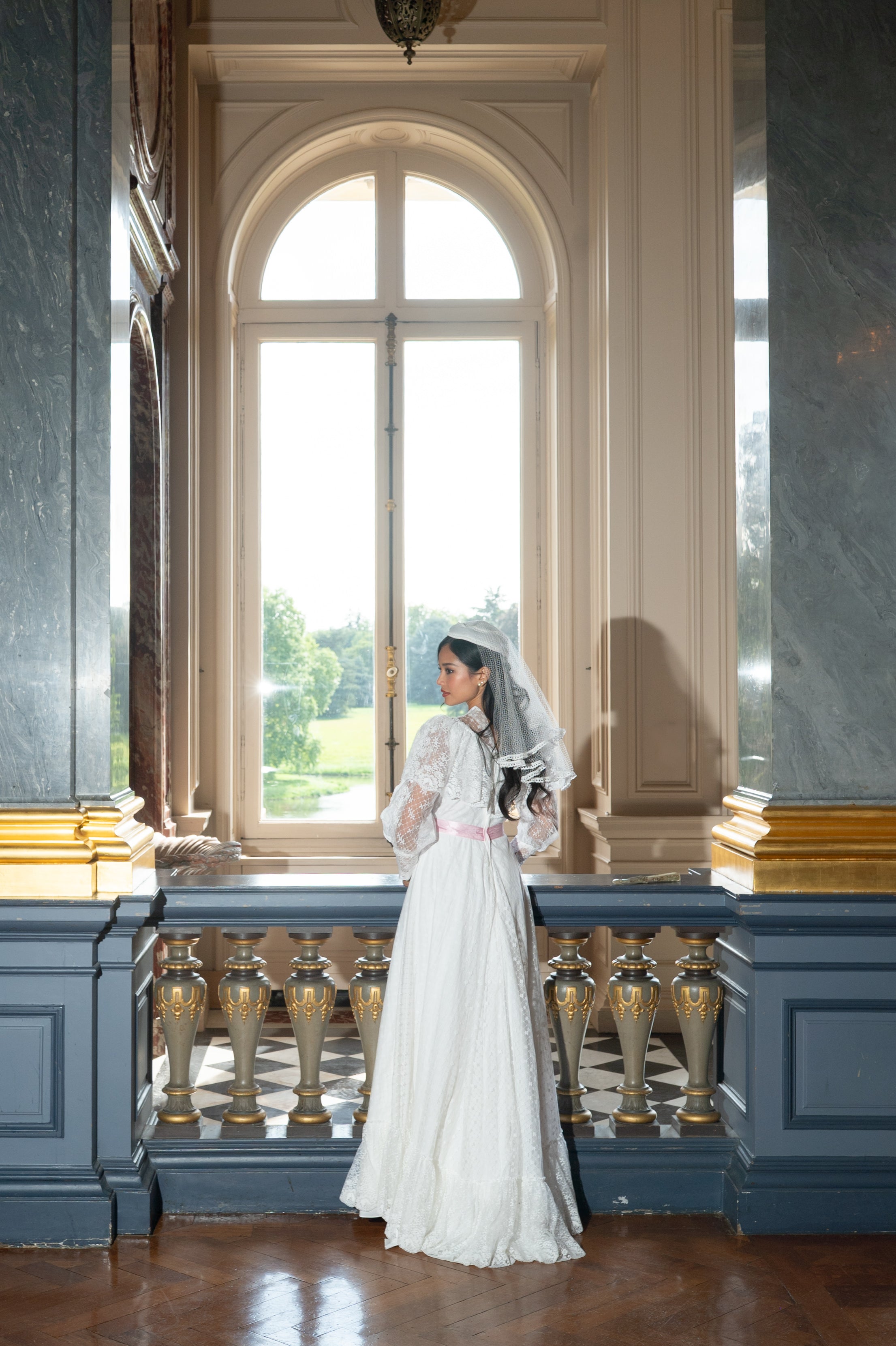 Solène Gisèle La mariée Haydée robe de mariée blanc ruban rose