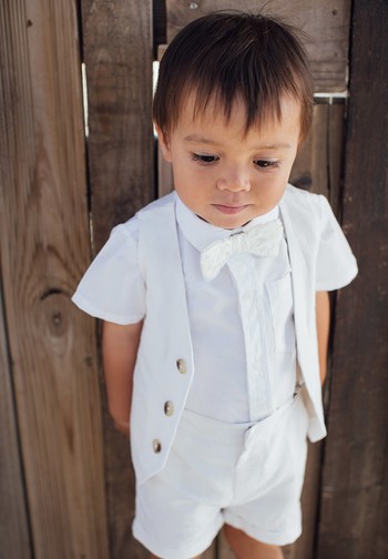 Le Jour de Notre Oui Arsène Blanc tenue enfant short garçon