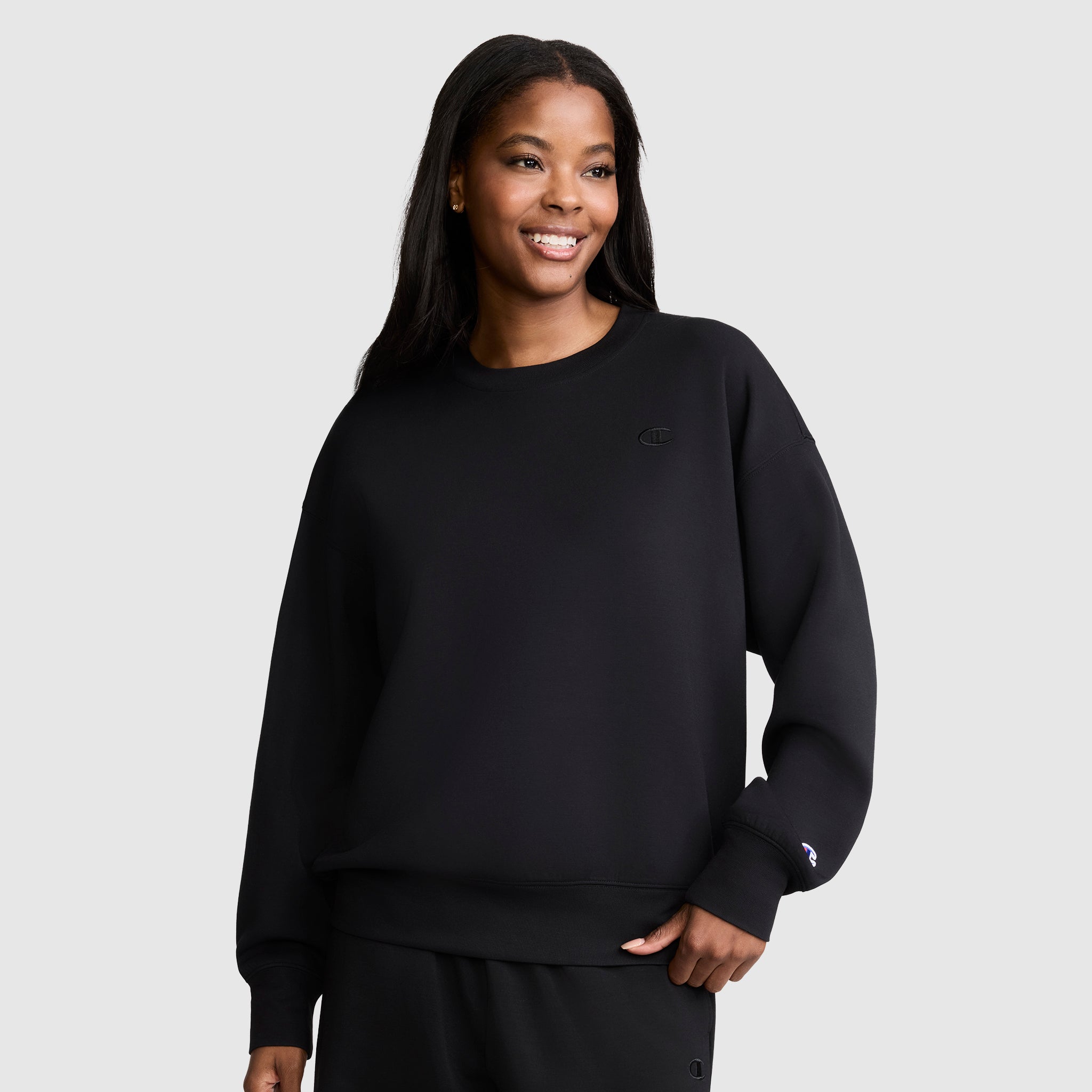 Champion Crewneck Pullover sweat col rond noir coupe standard