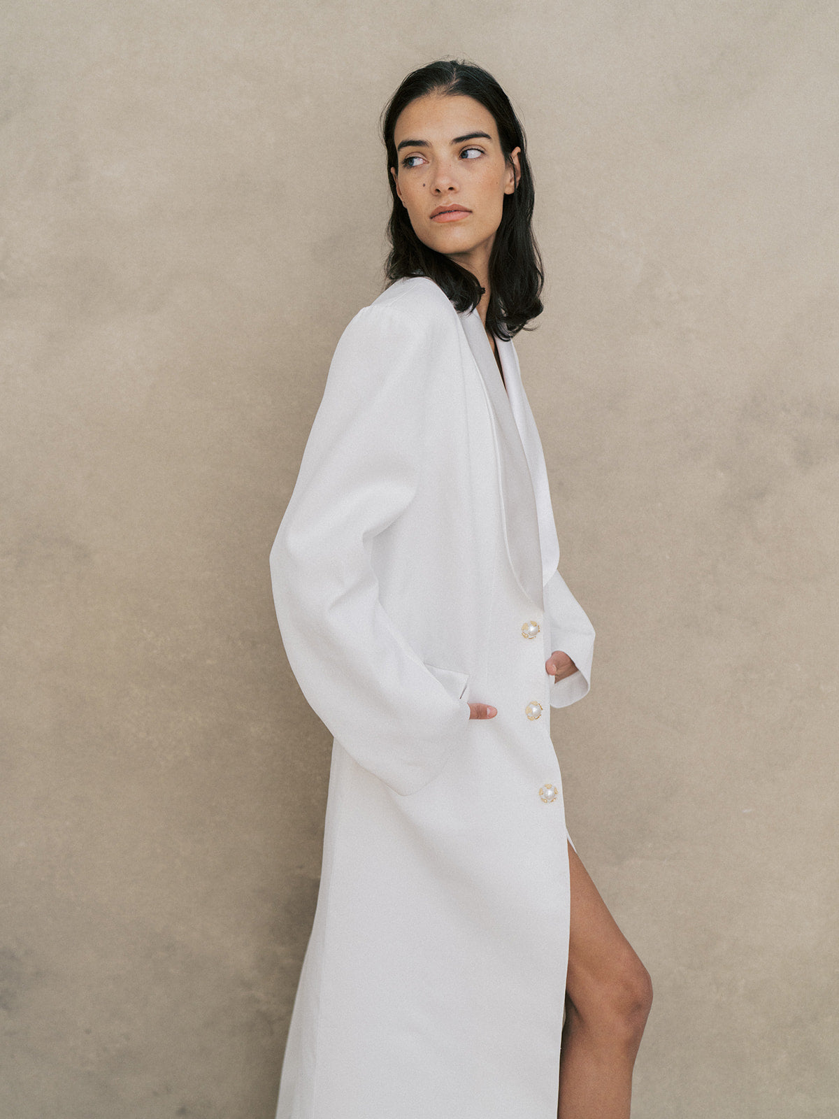 Rime Arodaky Bridal Tatum robe manteau taille 34 crêpe