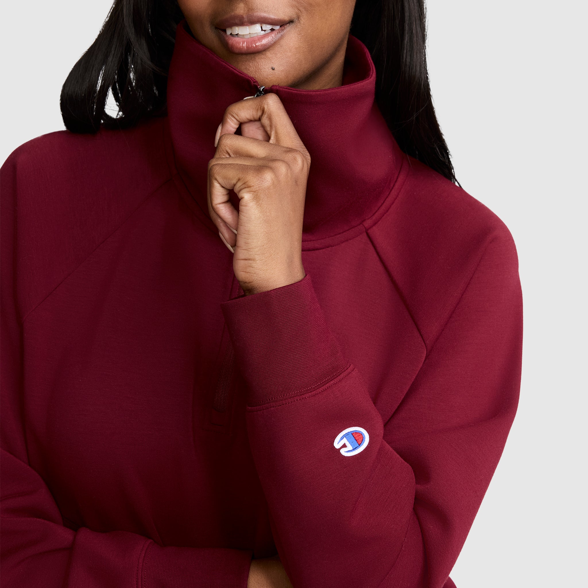 Champion Quarter-Zip Pullover sweat rouge