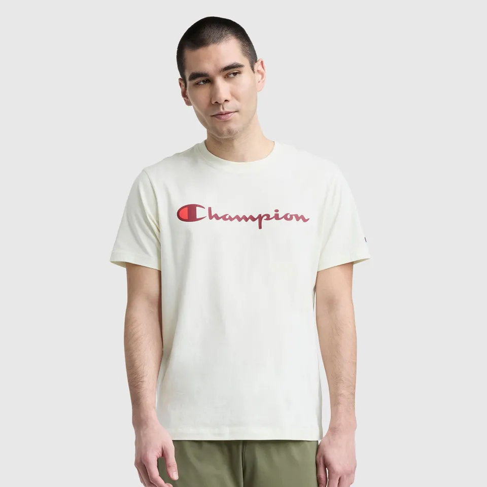 Champion Classic Graphic Script Logo t-shirt homme Unbleached Cotton