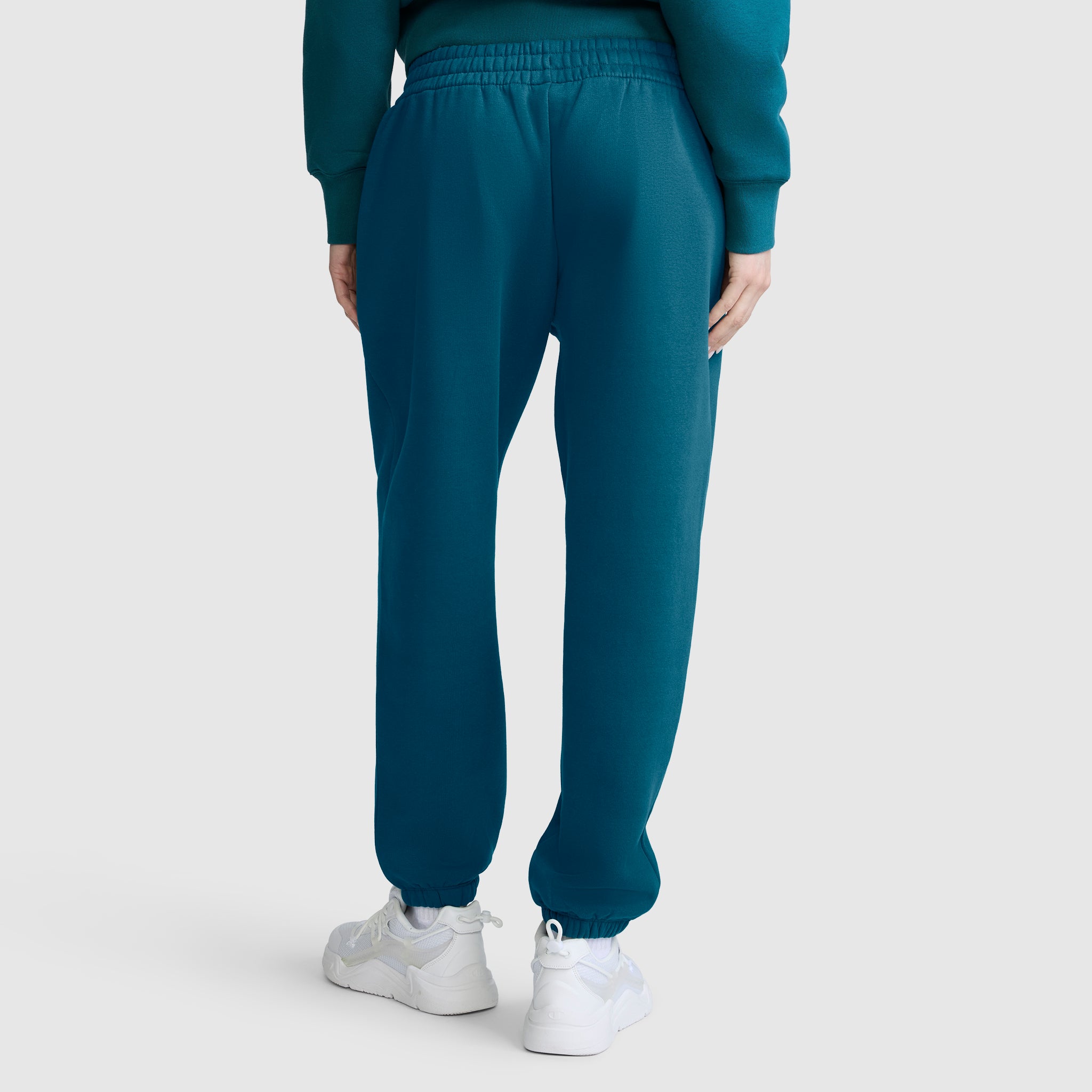 Champion Powerblend Oversized Sweatpants C Logo jogging femme Vert Teal