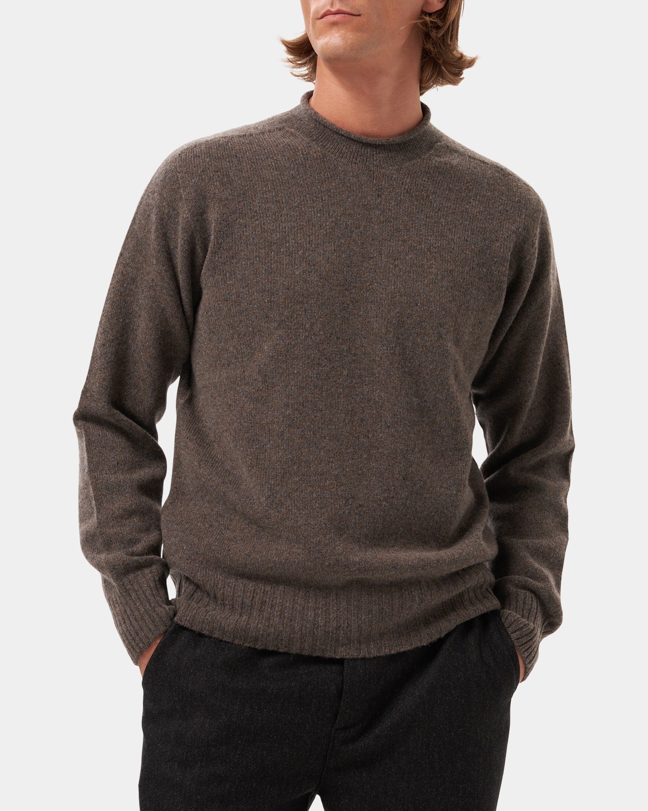 LAFAURIE PIETRO Beige Taupe pull 100% laine col montant