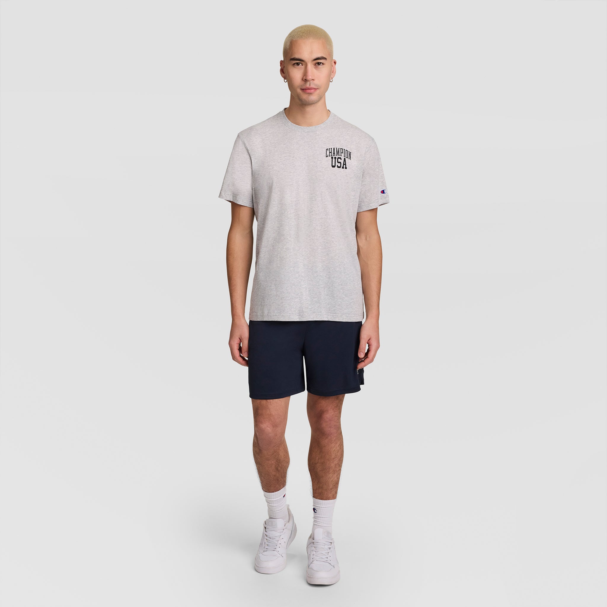 Champion USA T-Shirt Gris Oxford Grey Heather
