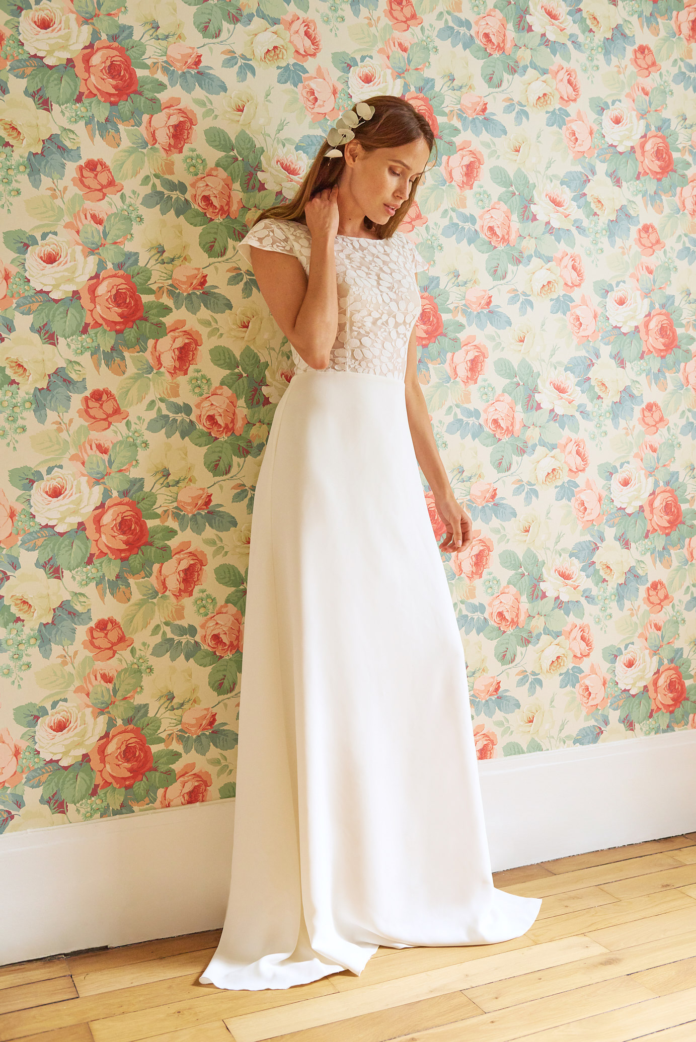 Maison Floret Allen sans basque robe mariée dentelle crêpe