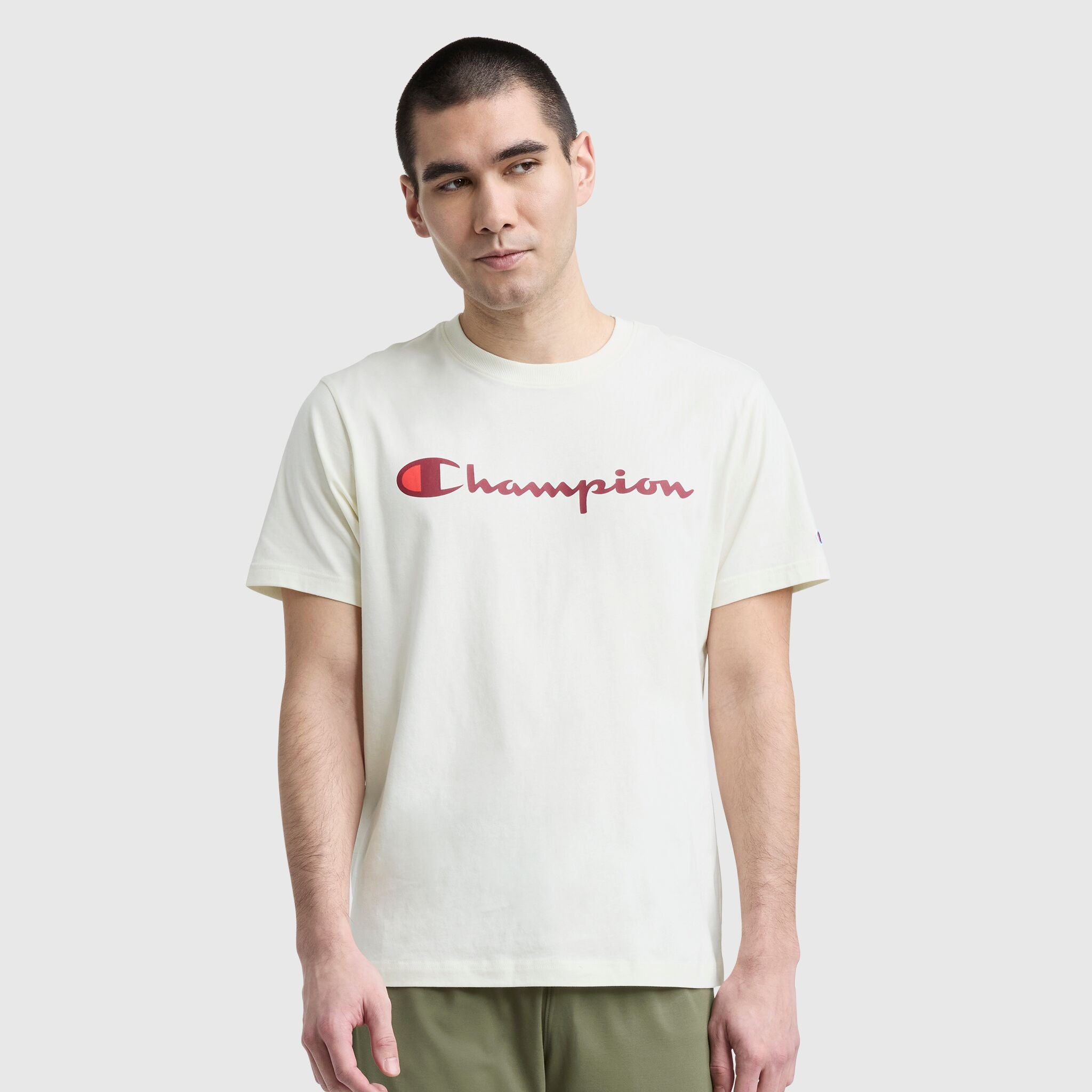 Champion Classic Graphic Script Logo t-shirt homme Unbleached Cotton