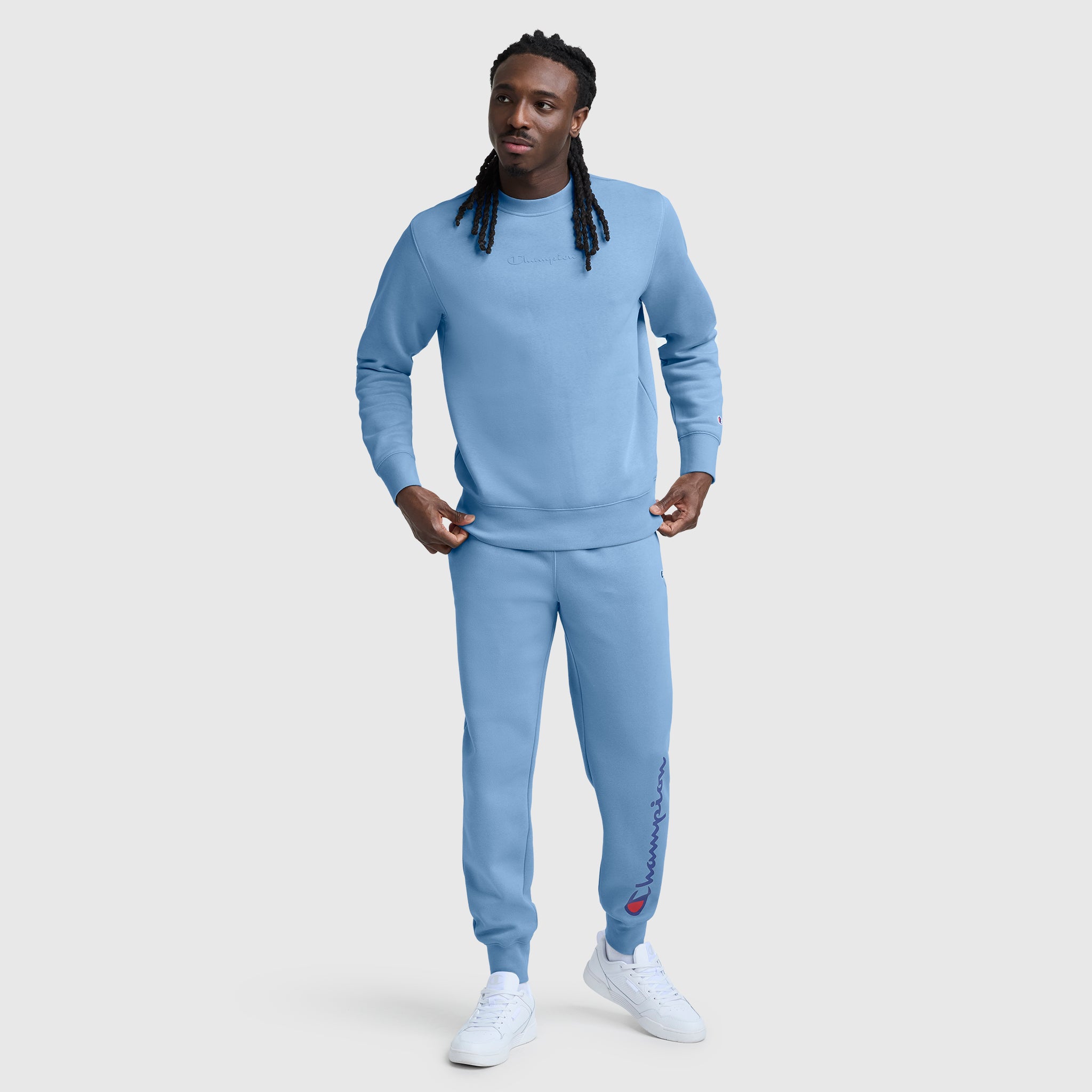 Champion Powerblend Crewneck sweat riviera logo tonal
