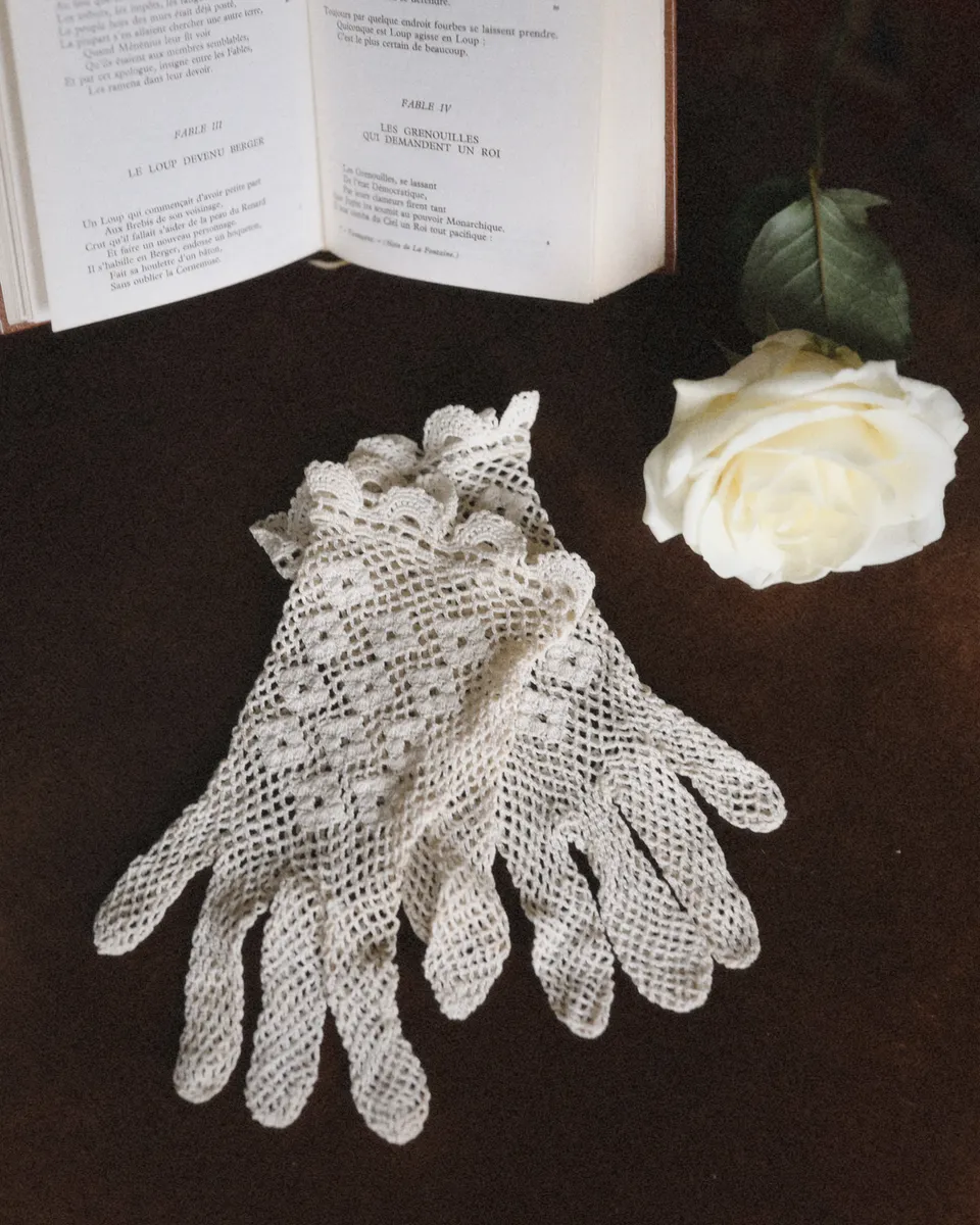 Solène Gisèle Les gants Gants Crochet gants maille fine 50s