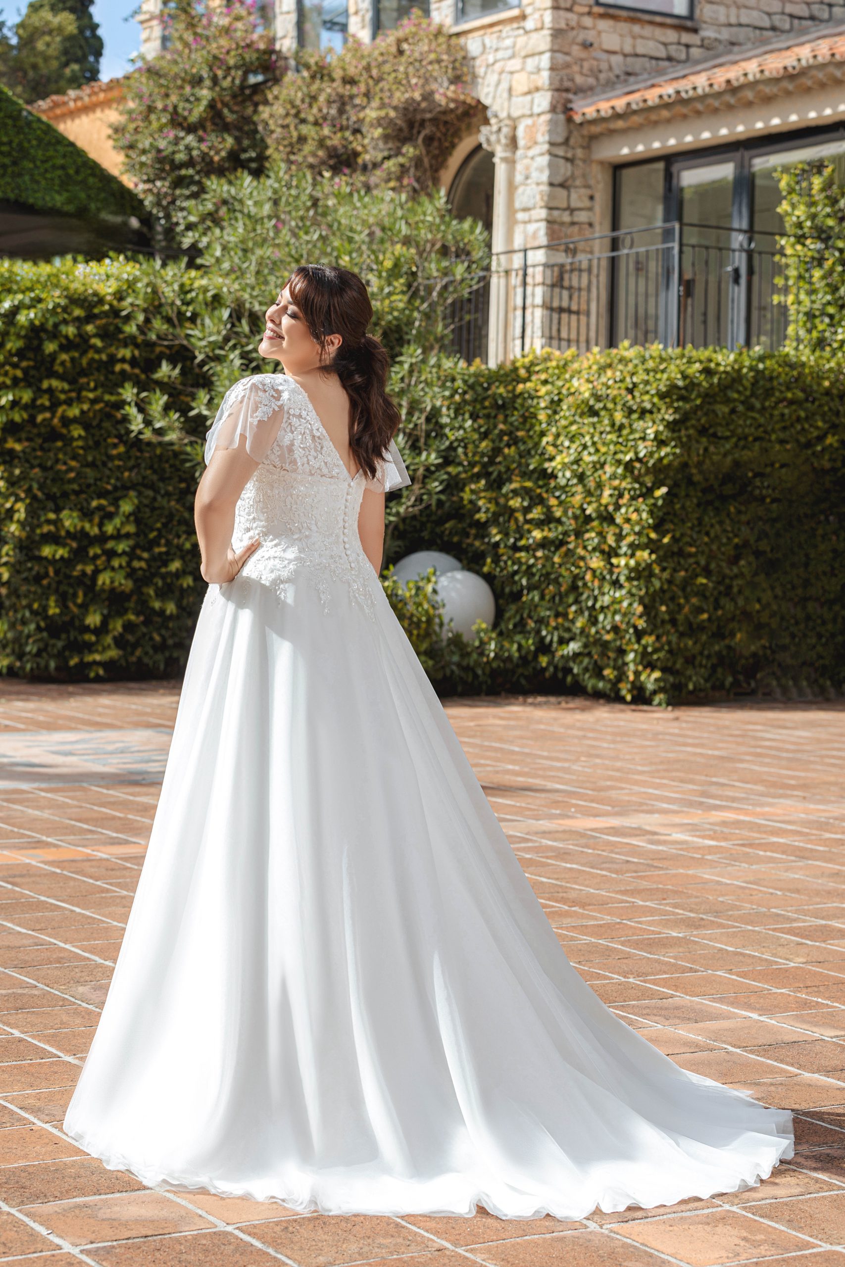 Le Jour de Notre Oui AGATHE robe de mariée crêpe trapèze