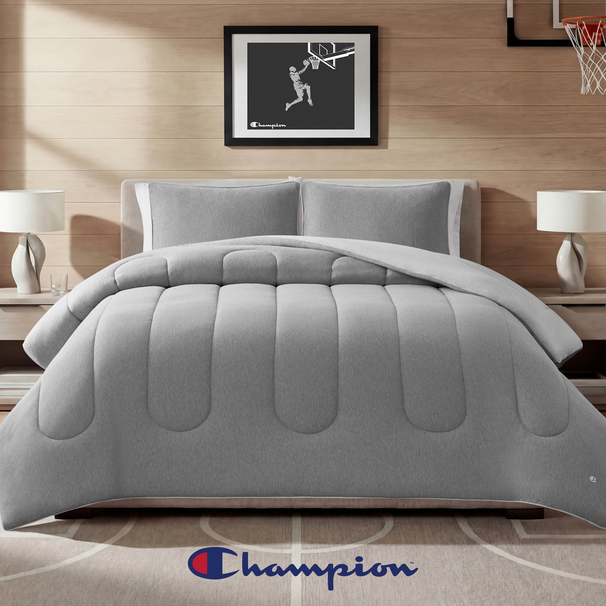 Champion Reversible Jersey parure couette gris foncé