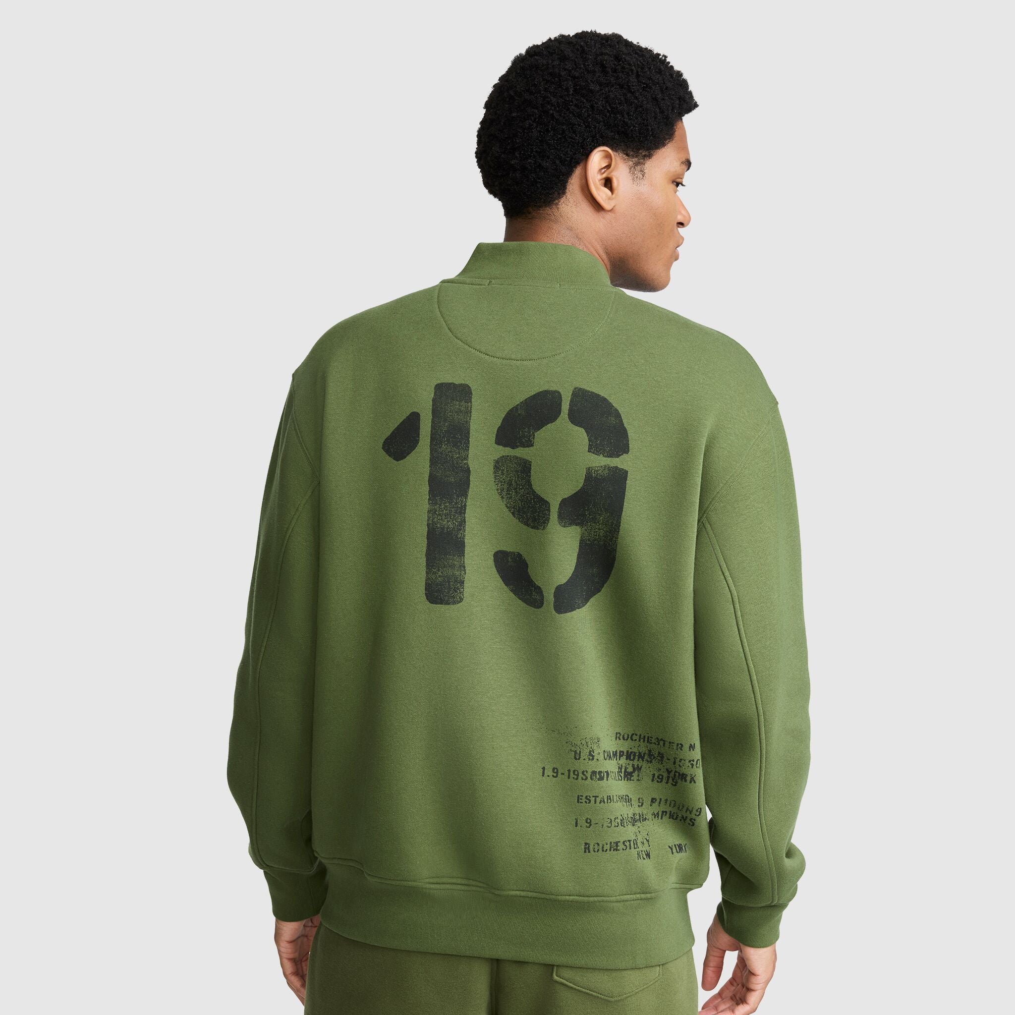 Champion Veste Baseball Polaire Verte Chive 19