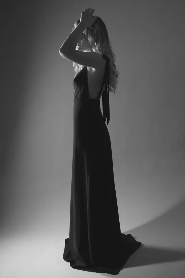 Maison Floret Prêt-à-marier Mick robe crêpe noir