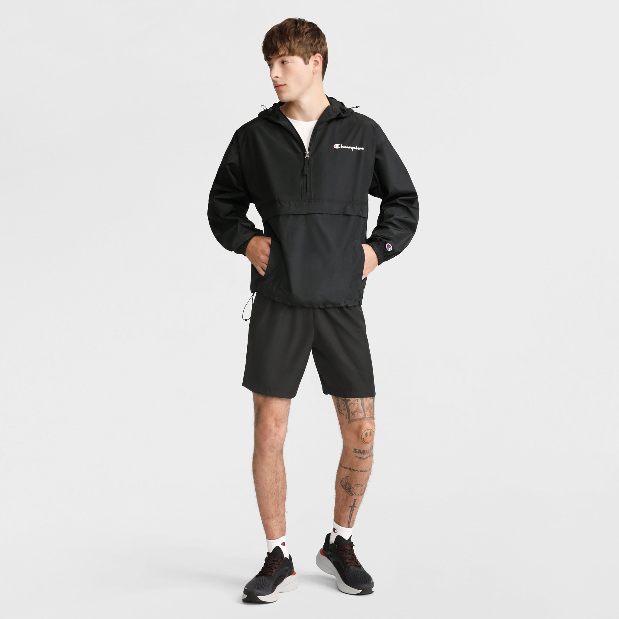 Champion Stadium Veste coupe-vent noire polyester recyclé