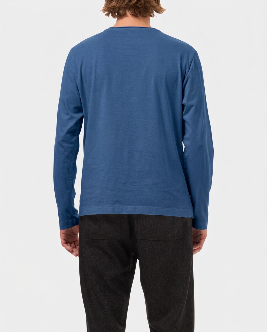 LAFAURIE ACHILLE Bleu Outremer t-shirt manches longues coton