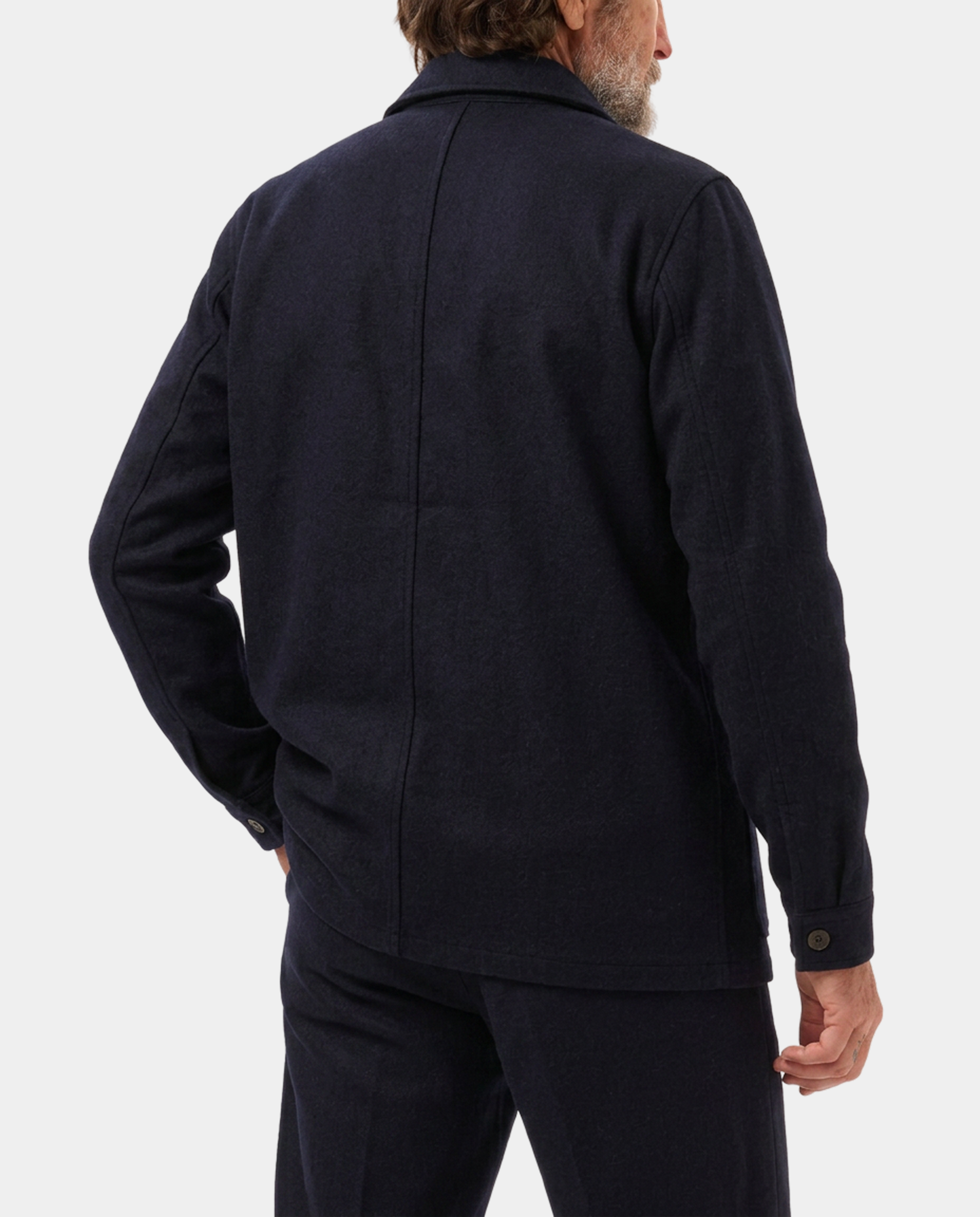 LAFAURIE ANDREU Flanelle veste navy laine vierge