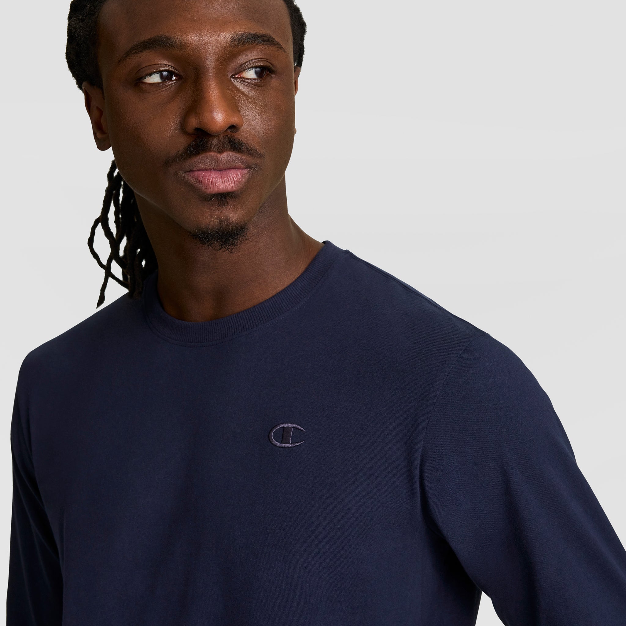 Champion Classic C Logo t-shirt manches longues bleu marine homme