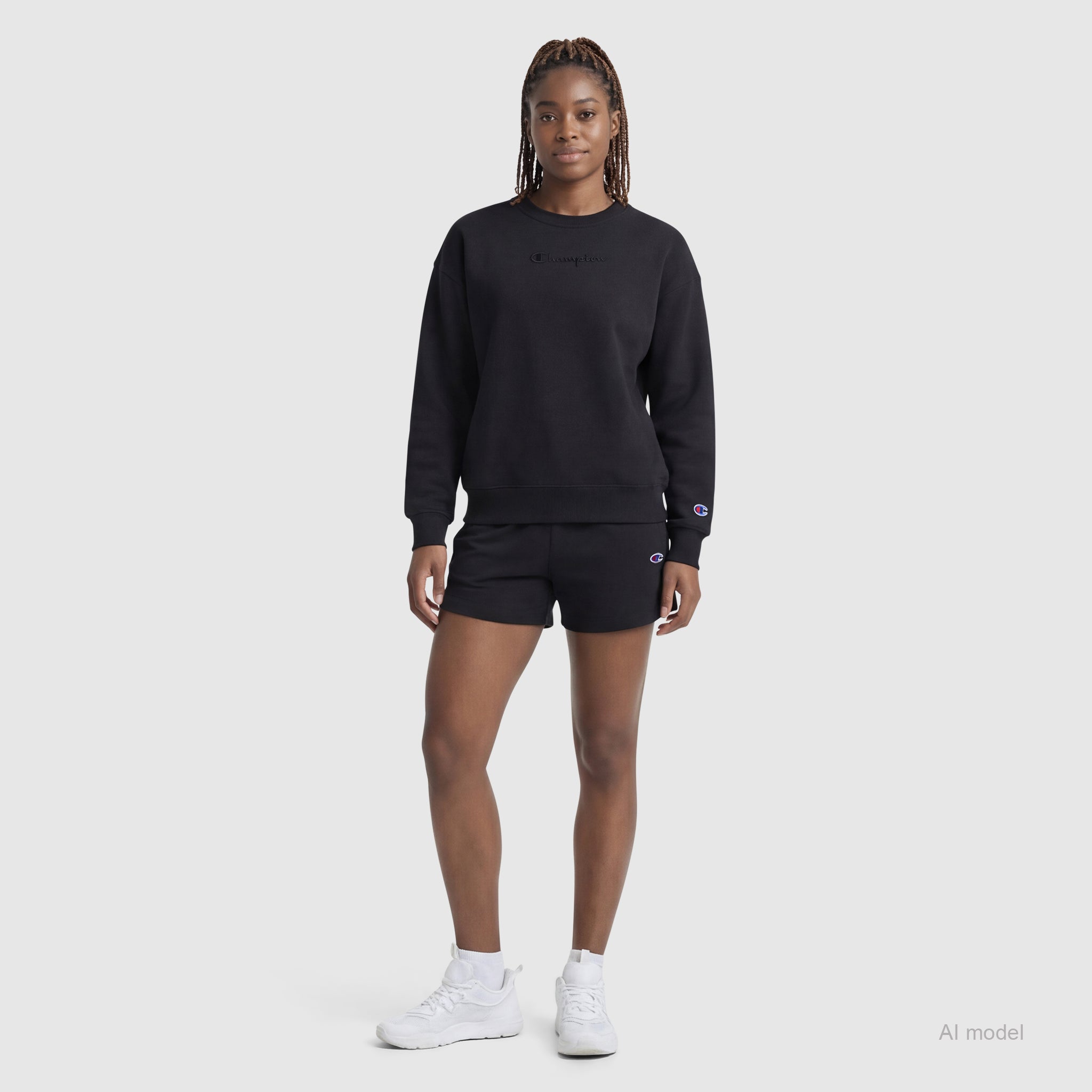 Champion Powerblend Crewneck Sweatshirt sweat femme noir