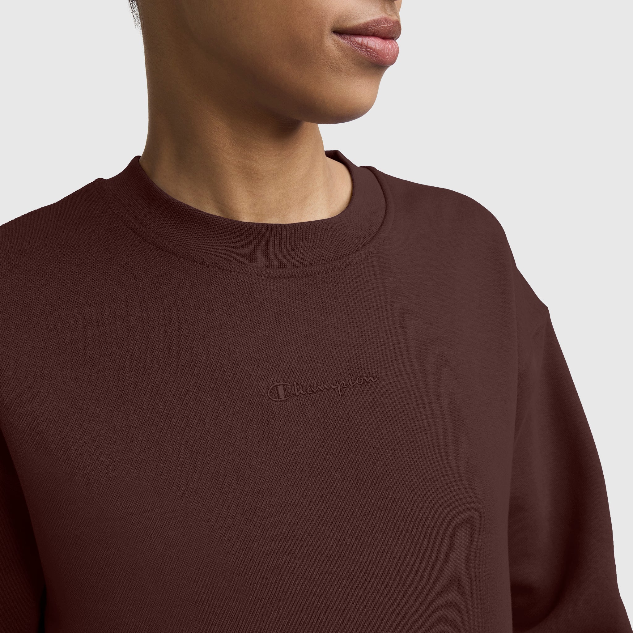 Champion Powerblend Crewneck sweat femme Marron chaud script
