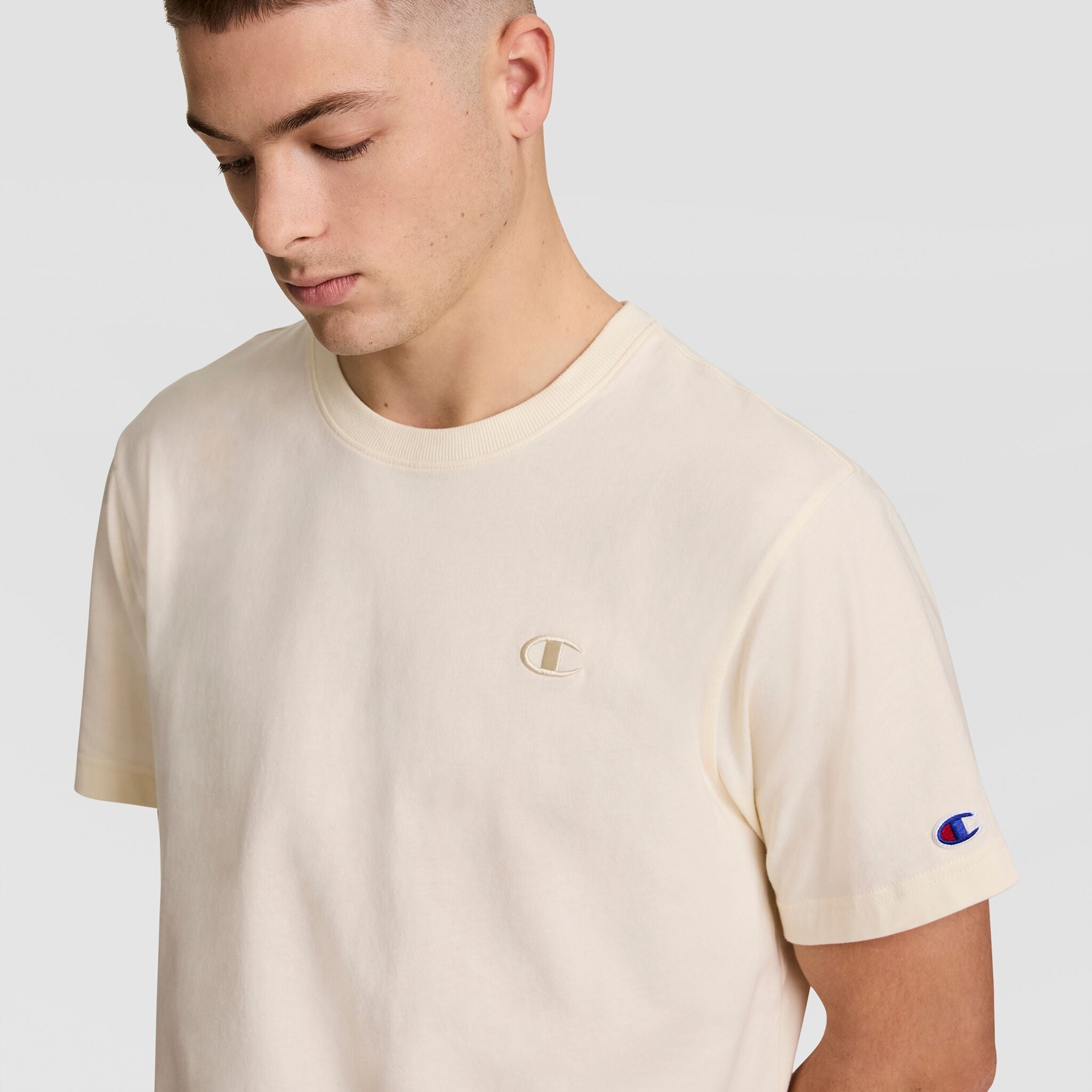 Champion Classic T-Shirt C Logo t-shirt beige Unbleached Cotton